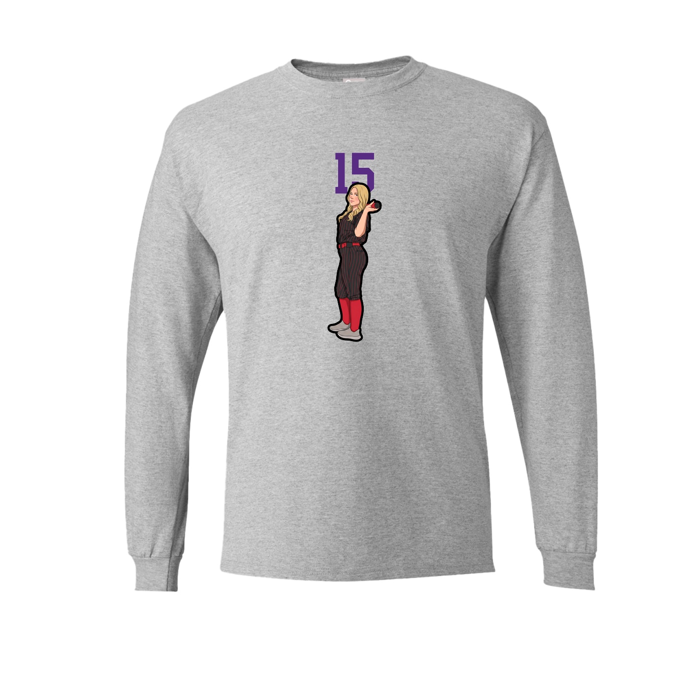 Long Sleeve Tee — Number Top in Grey