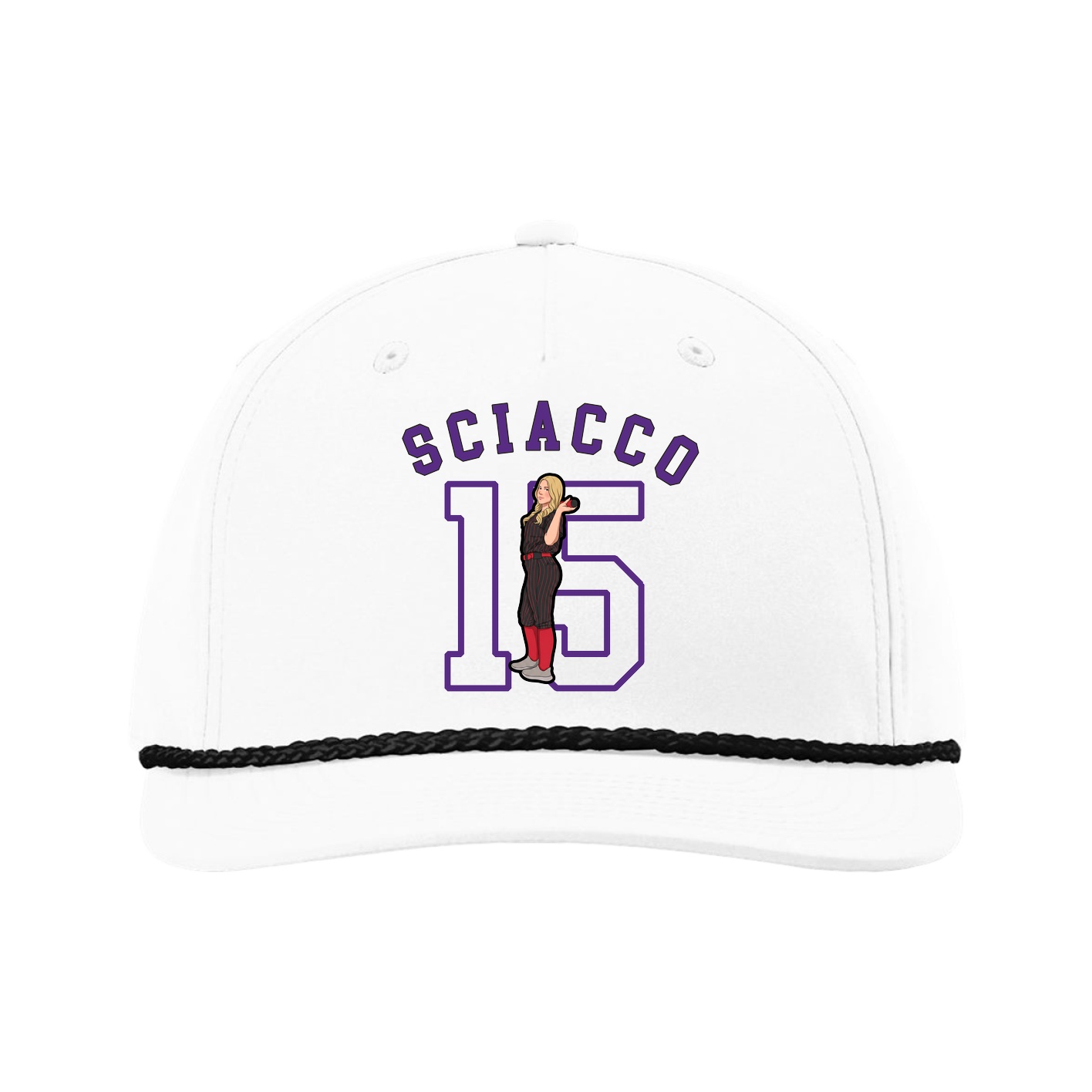Five-Panel Classic Rope Cap — Shirsey Arch in White
