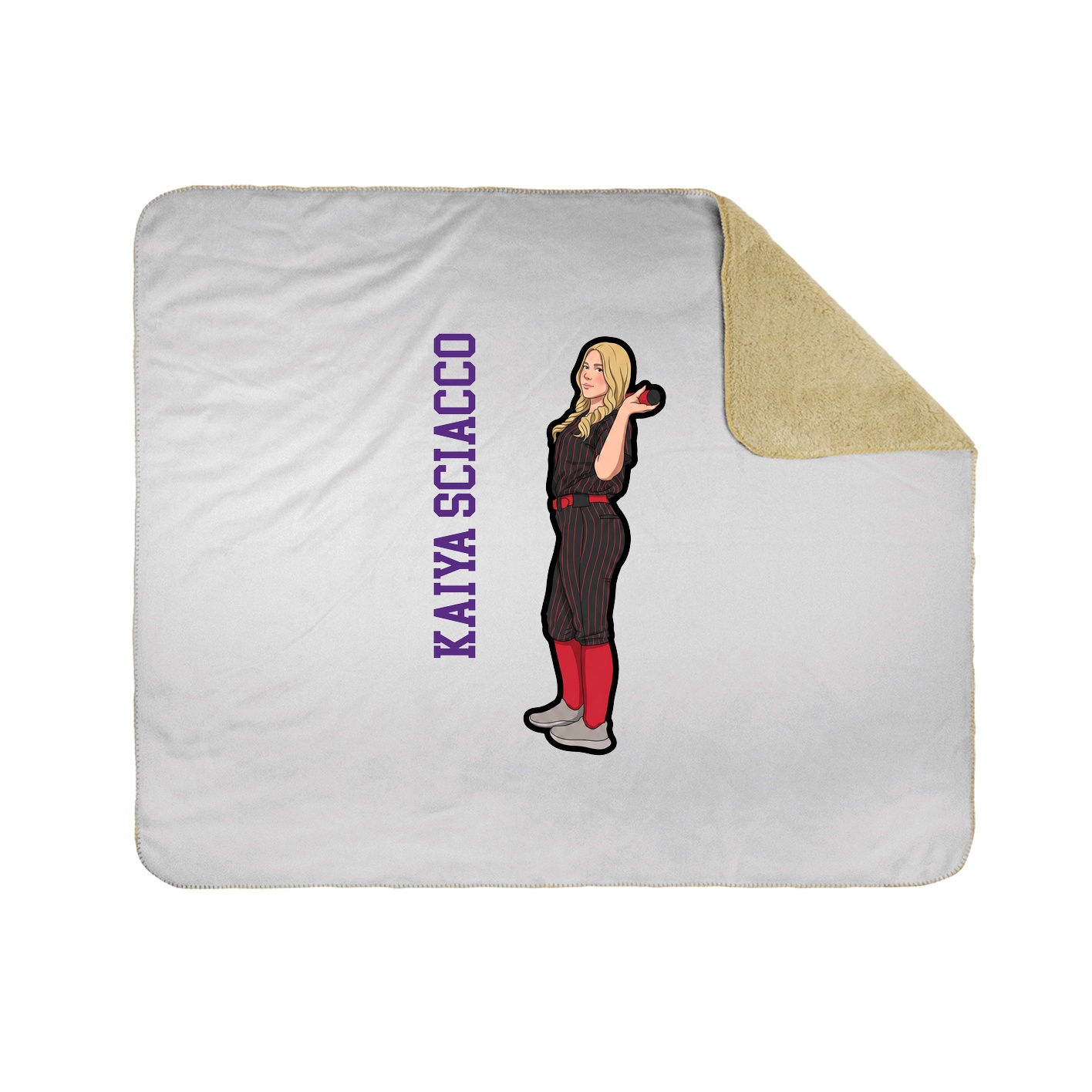 Throw Blanket — Name Vertical in White