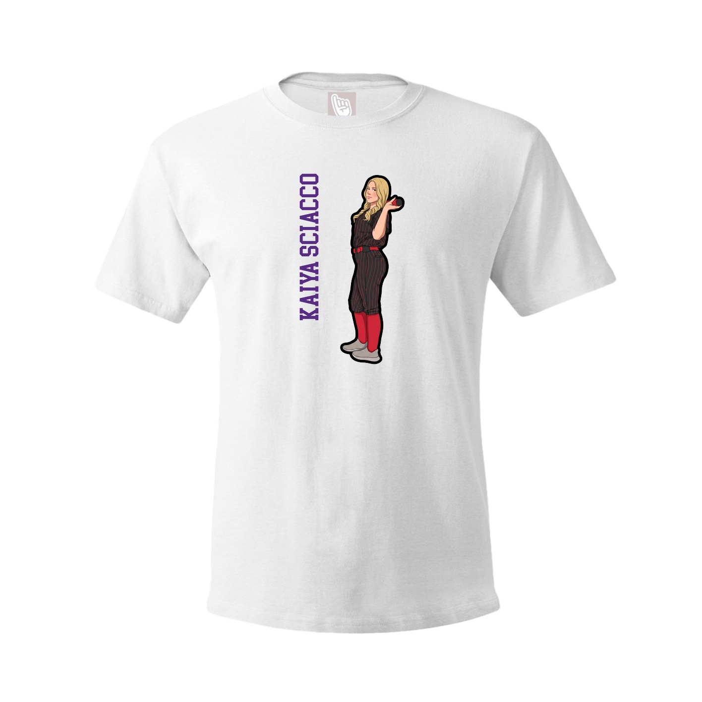 Tee — Name Vertical in White