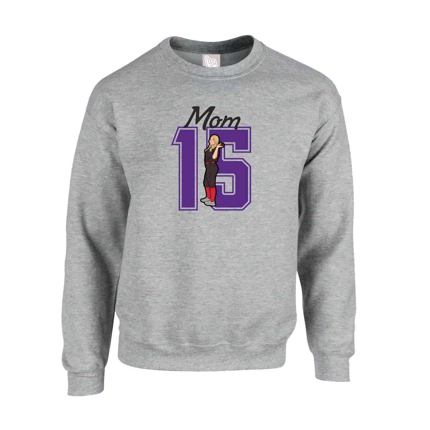 Fleece Crew — Mothers Day Shirsey in Grey
