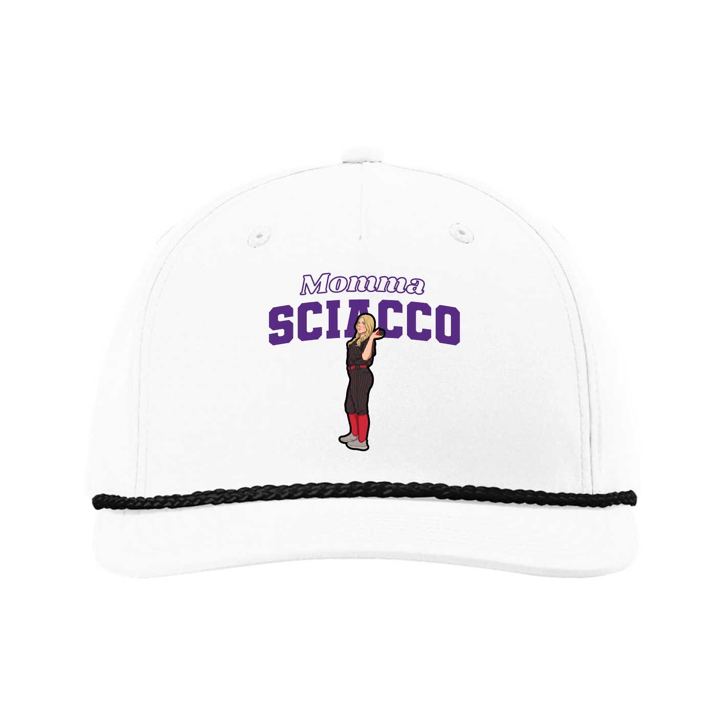 Five-Panel Classic Rope Cap — Mothers Day Block in White