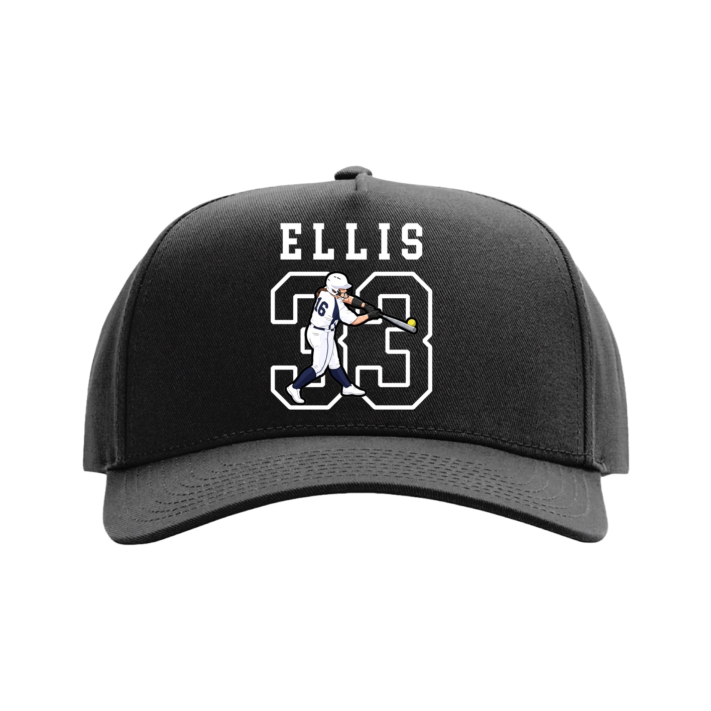 Full Fabric Five-Panel Champ Cap — Shirsey in Black