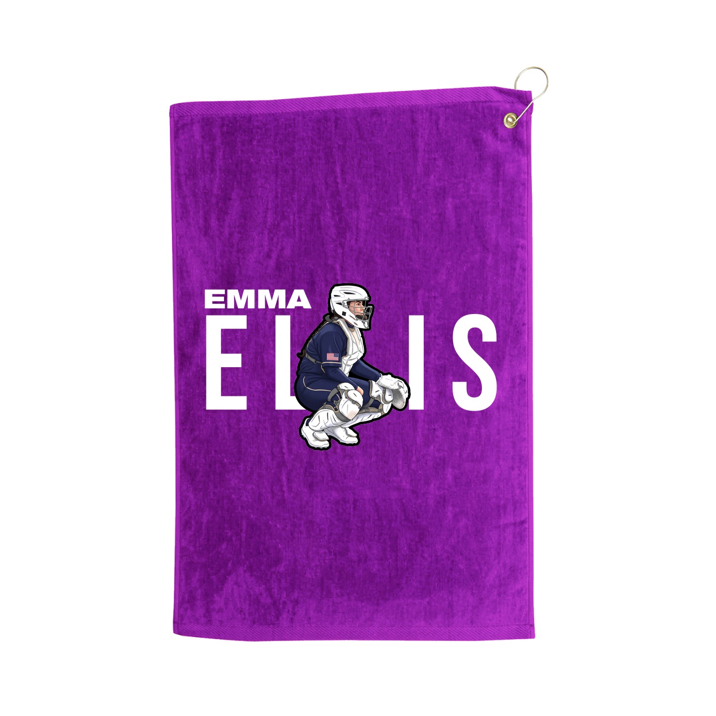 Golf Towel — Player Name in Purple