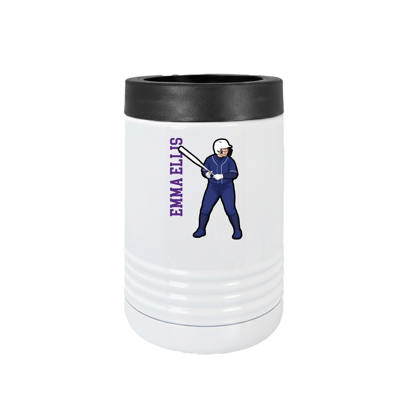 Beverage Holder — Name Vertical in White