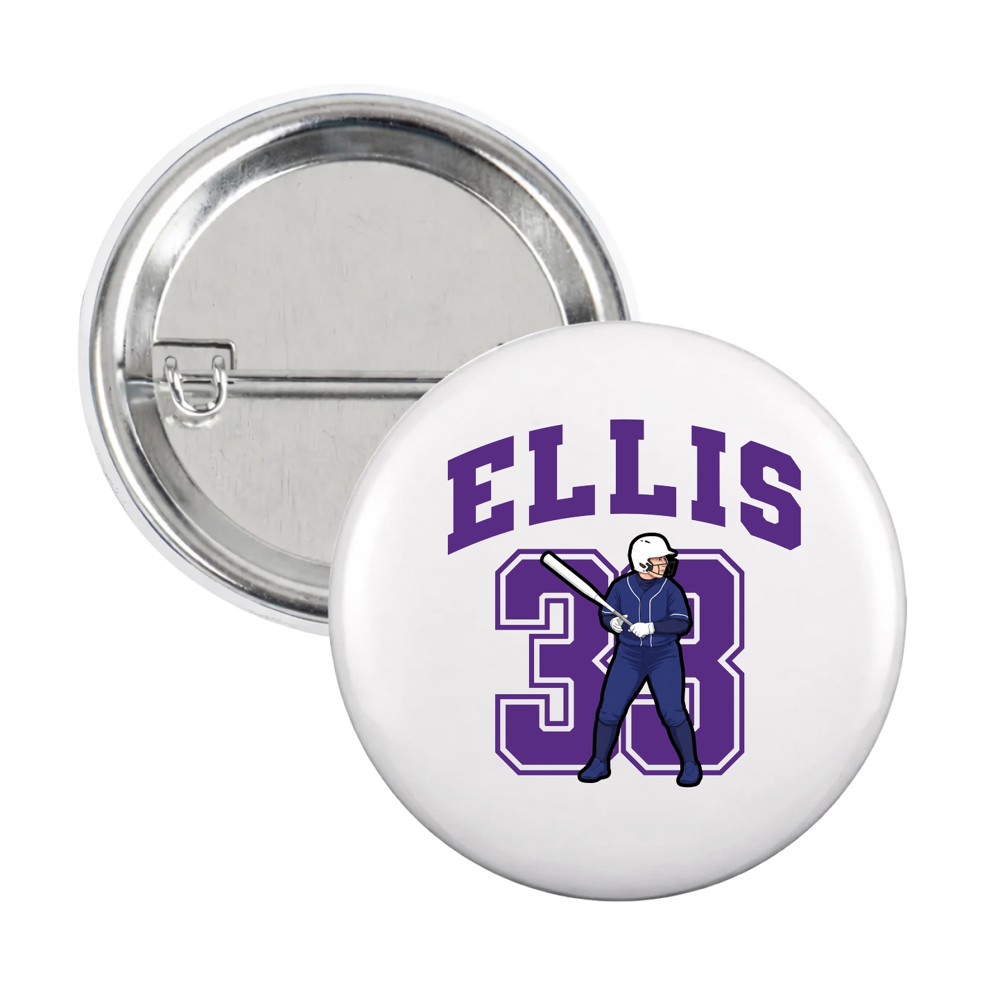 Game Day Button — Number in White
