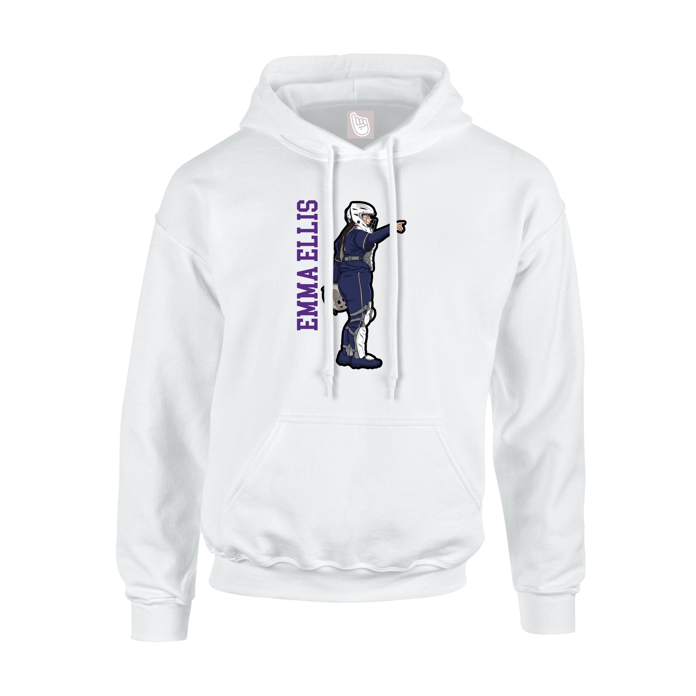 Youth Hoodie — Name Vertical in White
