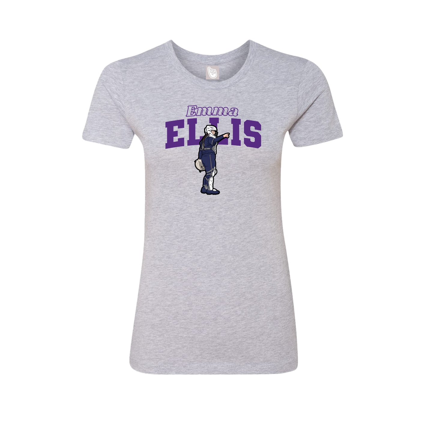 Fitted Women's Tee — Name Arch in Grey