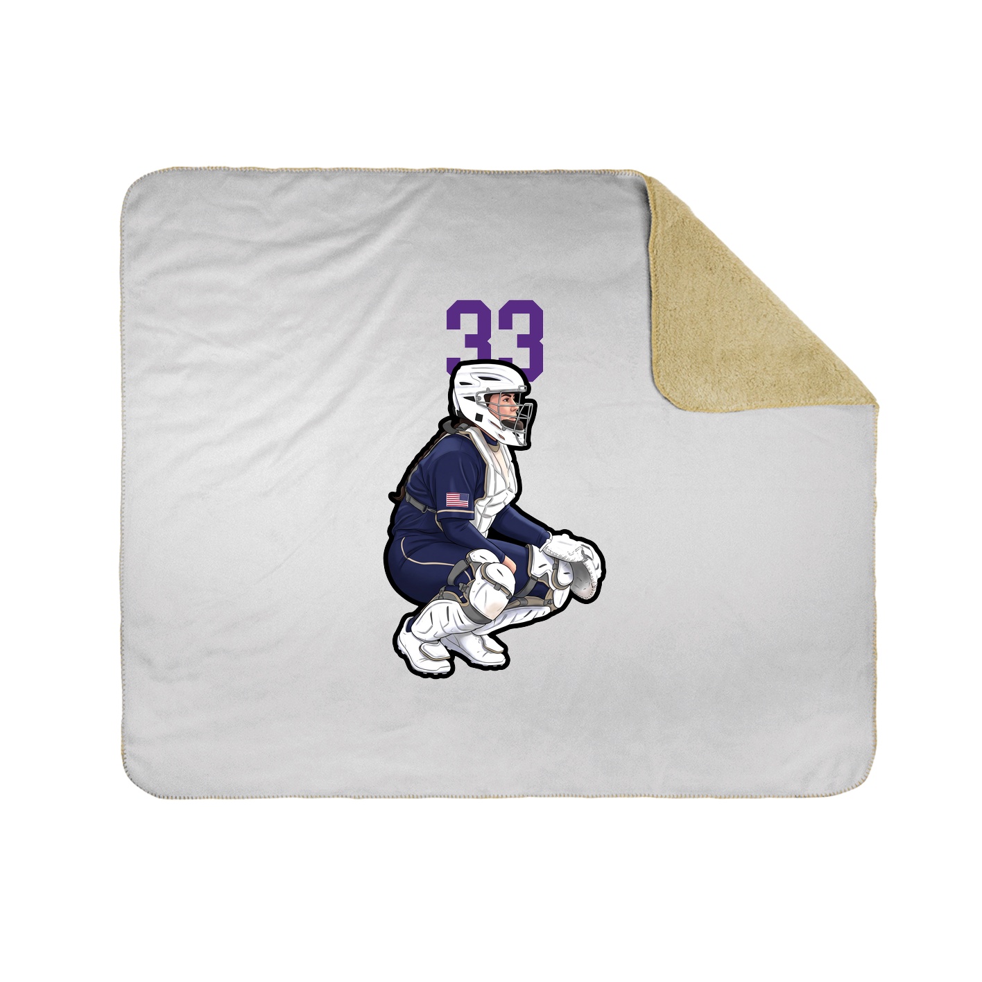 Throw Blanket — Number Top in White