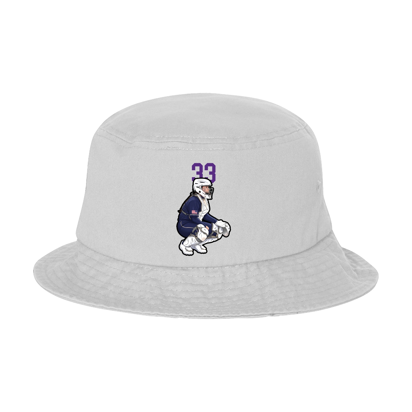 Bucket Cap — Number Top in White