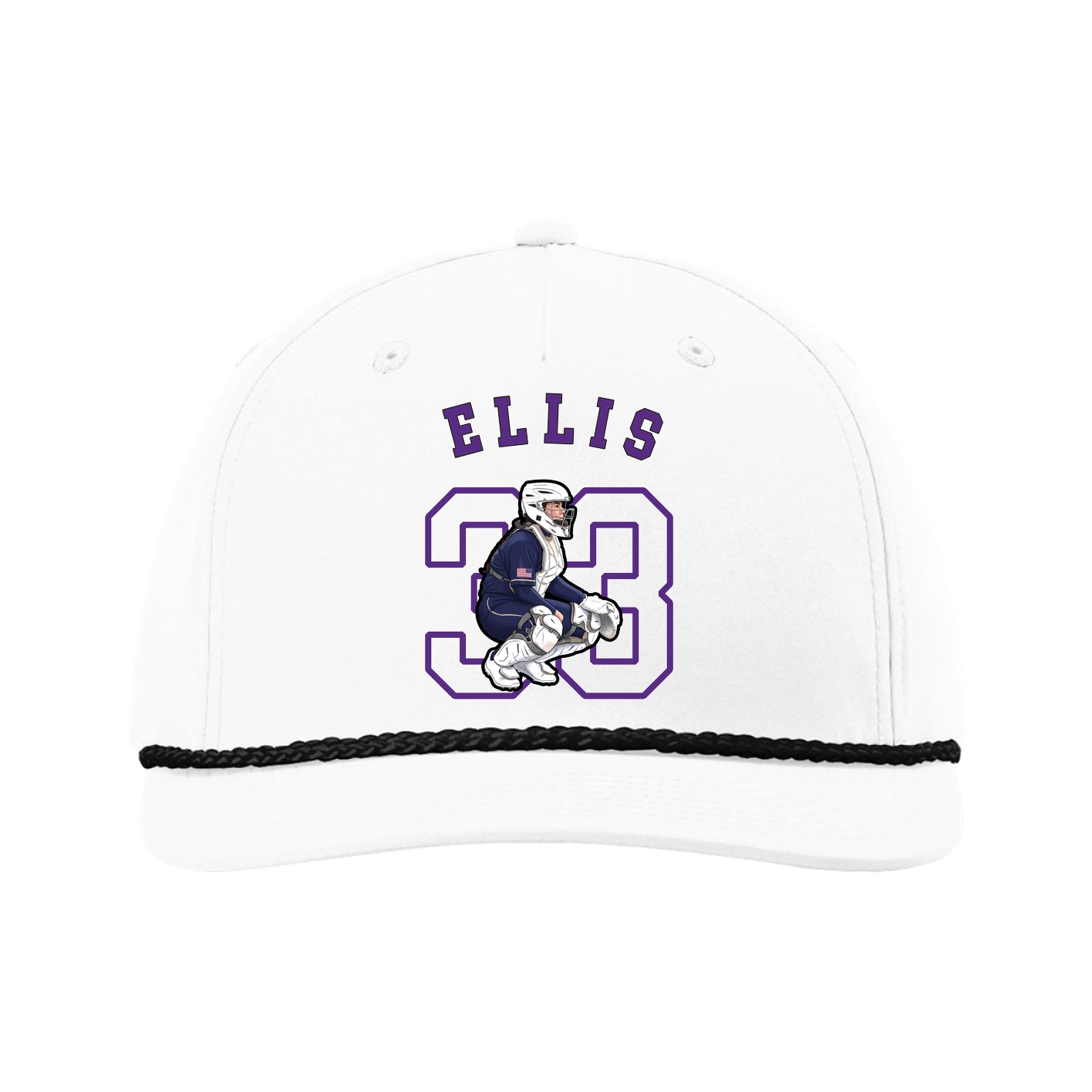 Five-Panel Classic Rope Cap — Shirsey Arch in White