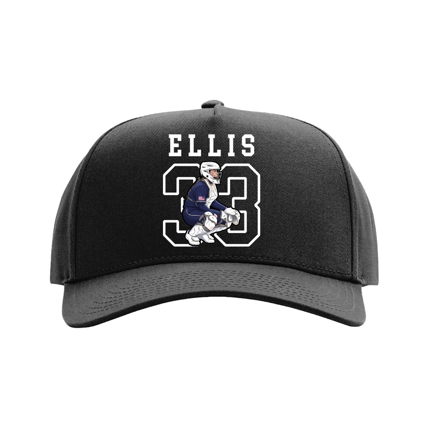 Full Fabric Five-Panel Champ Cap — Shirsey in Black