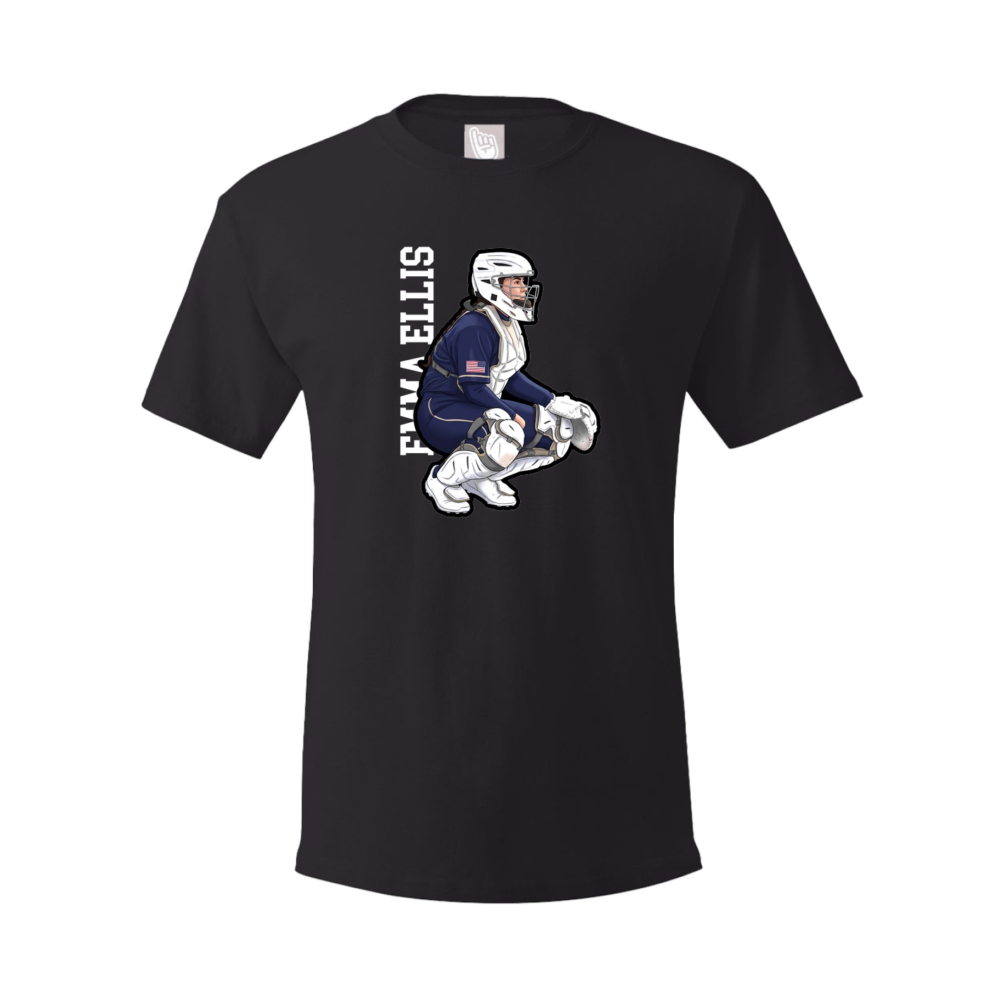 Youth Tee — Name Vertical in Black