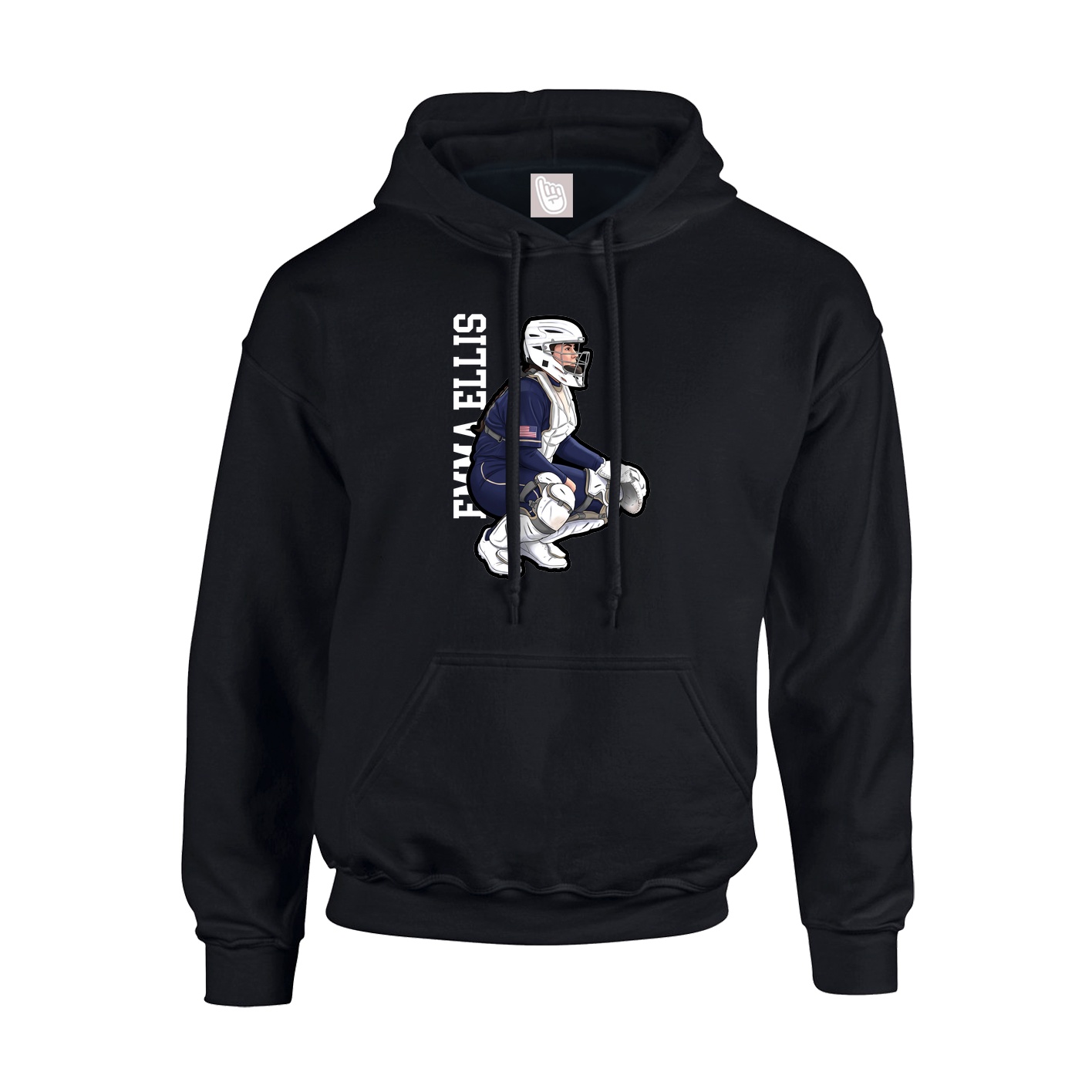 Youth Hoodie — Name Vertical in Black