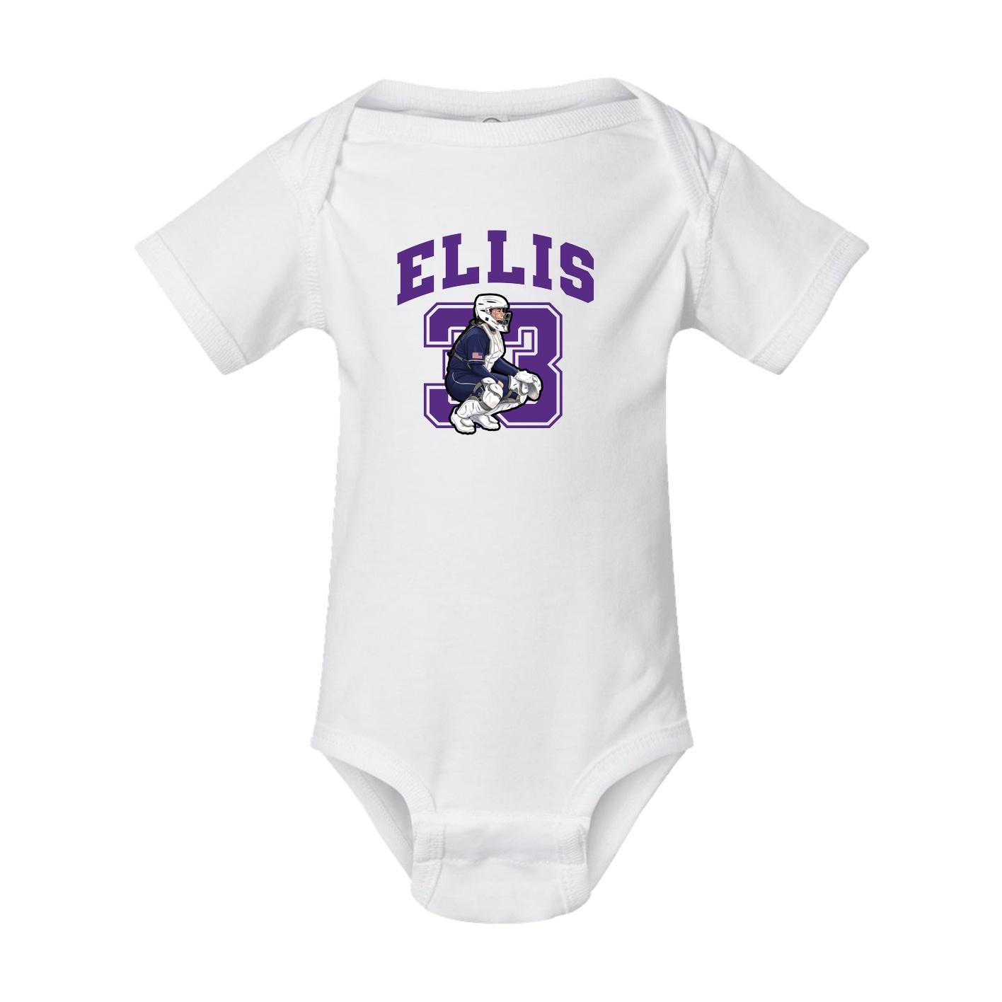 Baby Onesie — Number in White