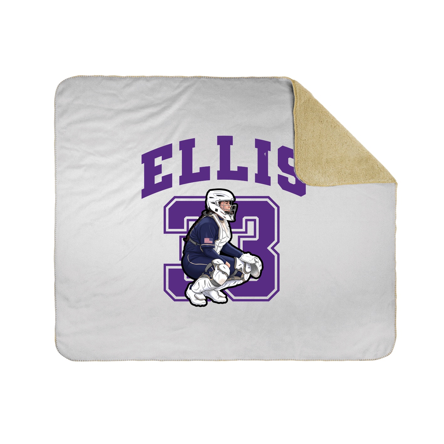 Throw Blanket — Number in White
