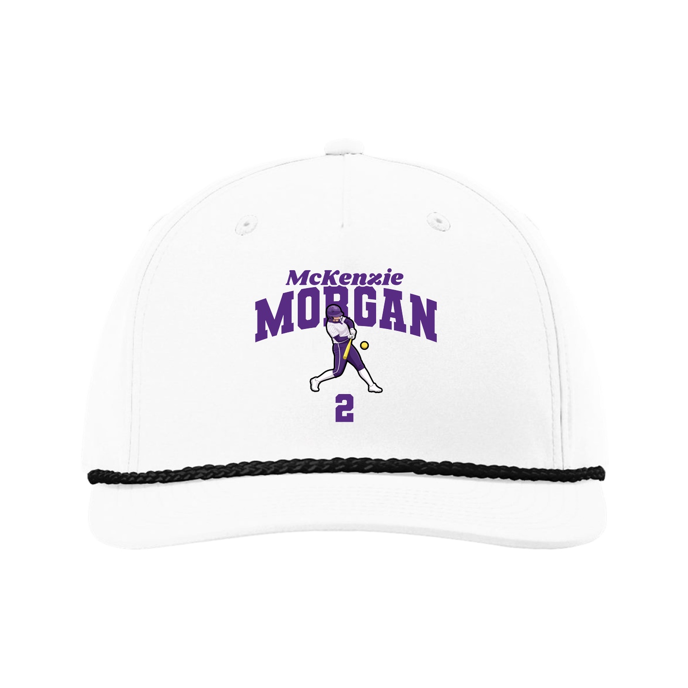Five-Panel Classic Rope Cap — Signature Arch in White