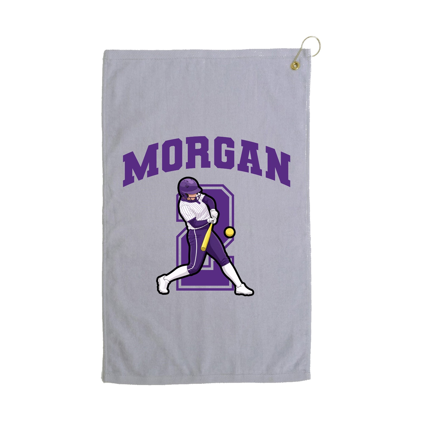 Golf Towel — Number in Grey