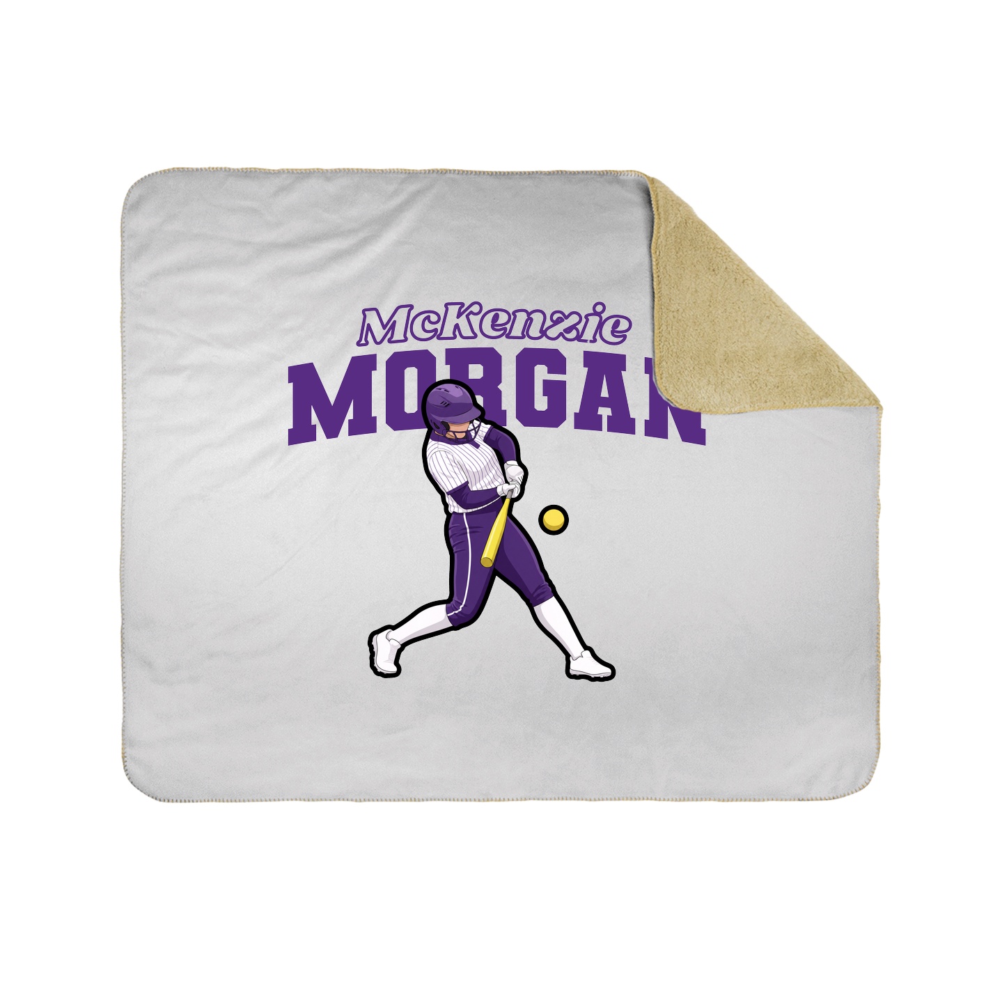 Throw Blanket — Name Arch in White