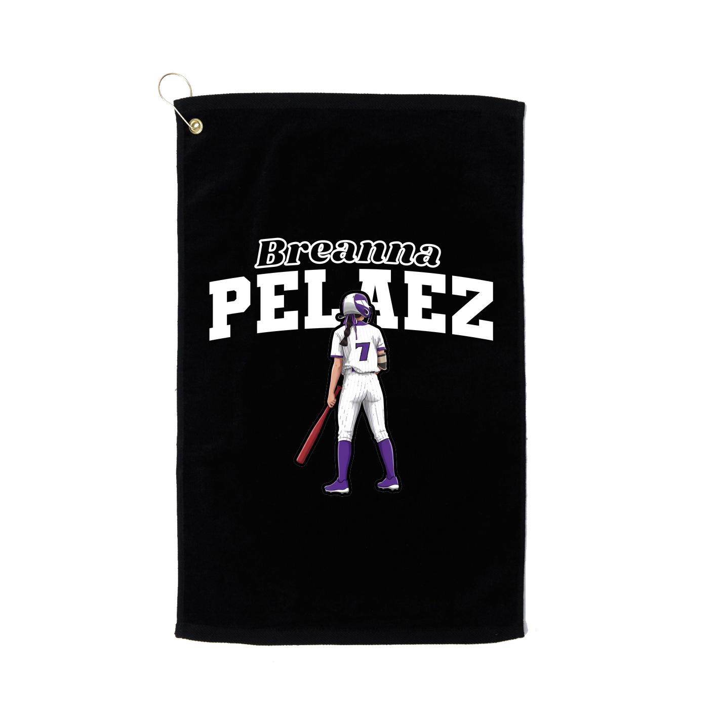 Golf Towel — Name Arch in Black