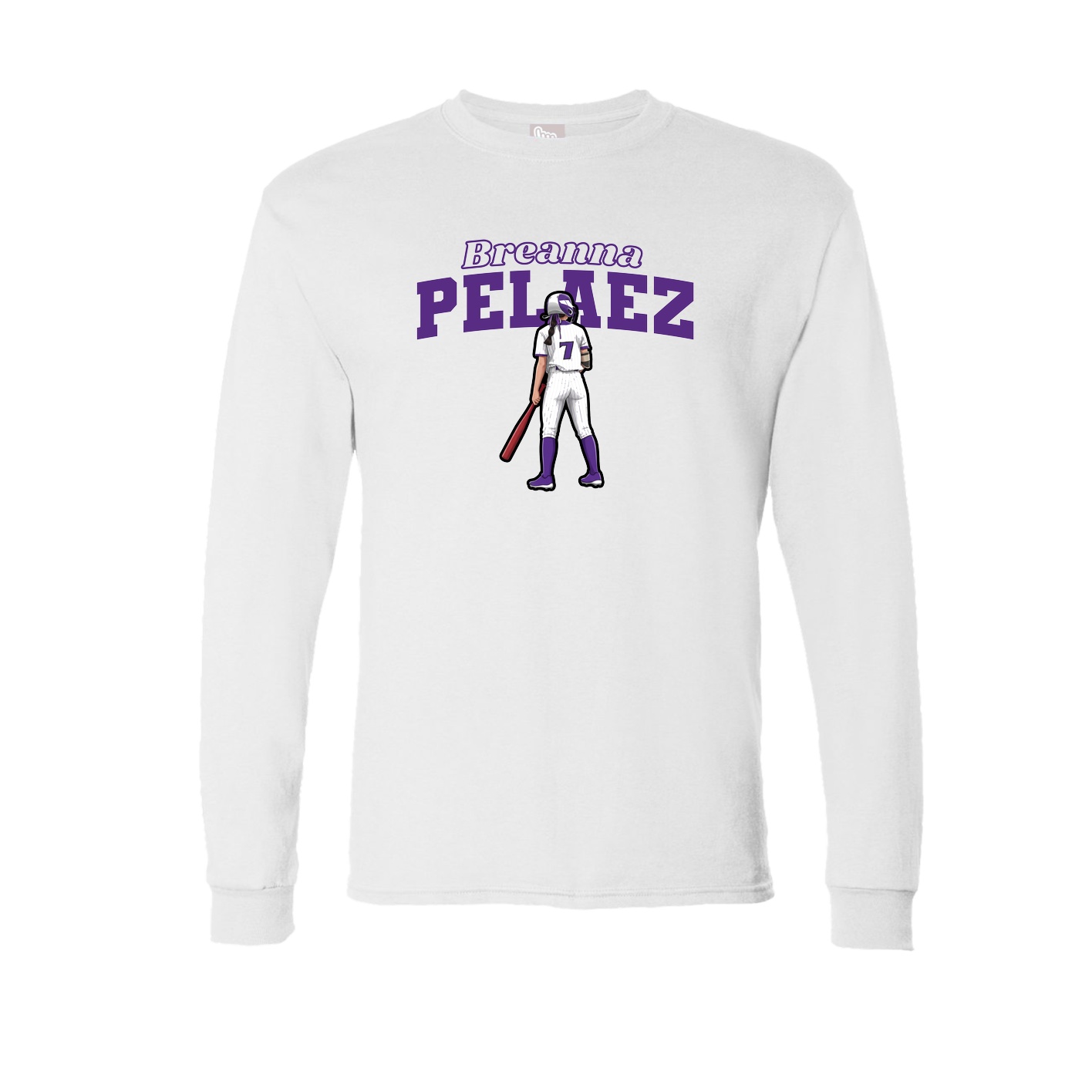Long Sleeve Tee — Name Arch in White