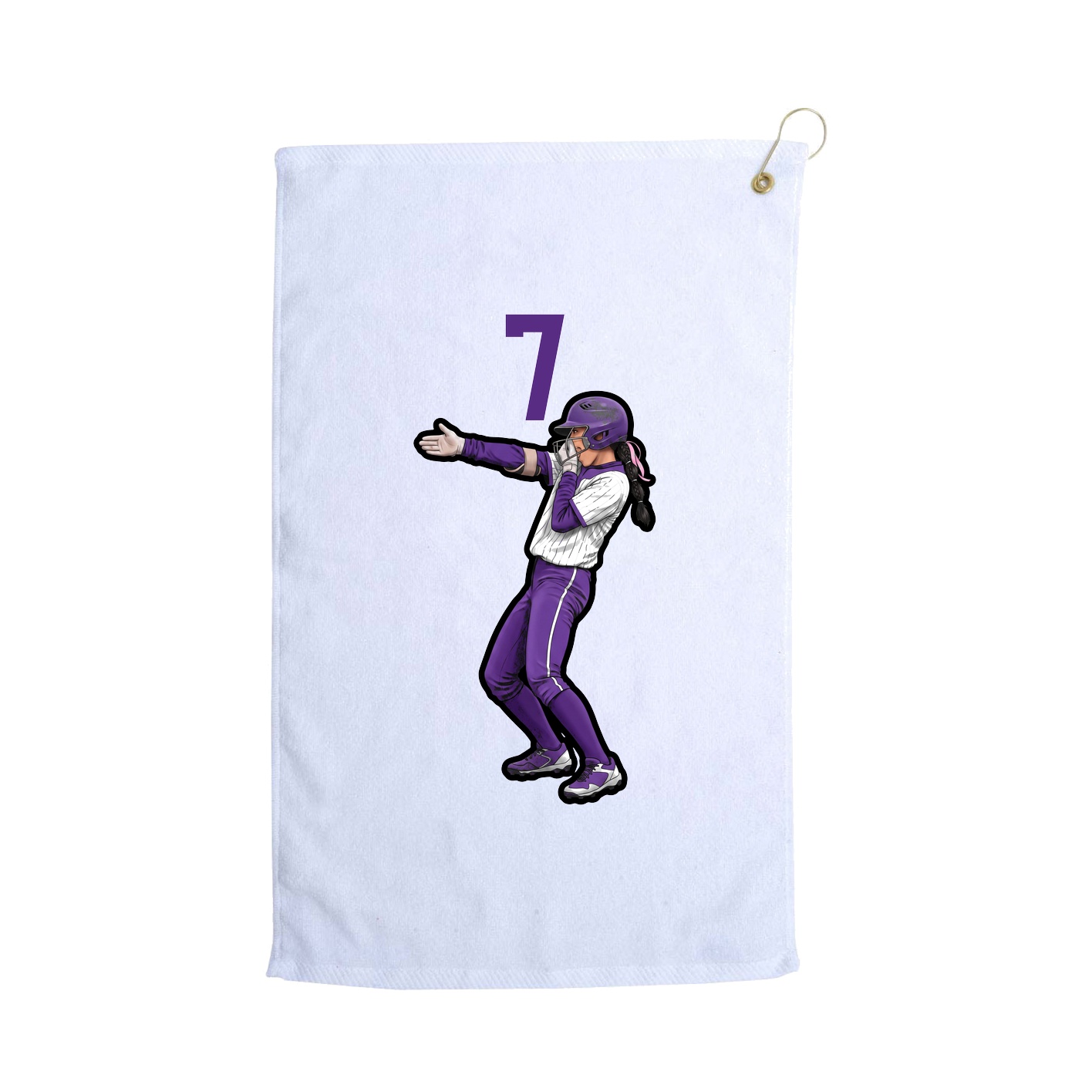Golf Towel — Number Top in White