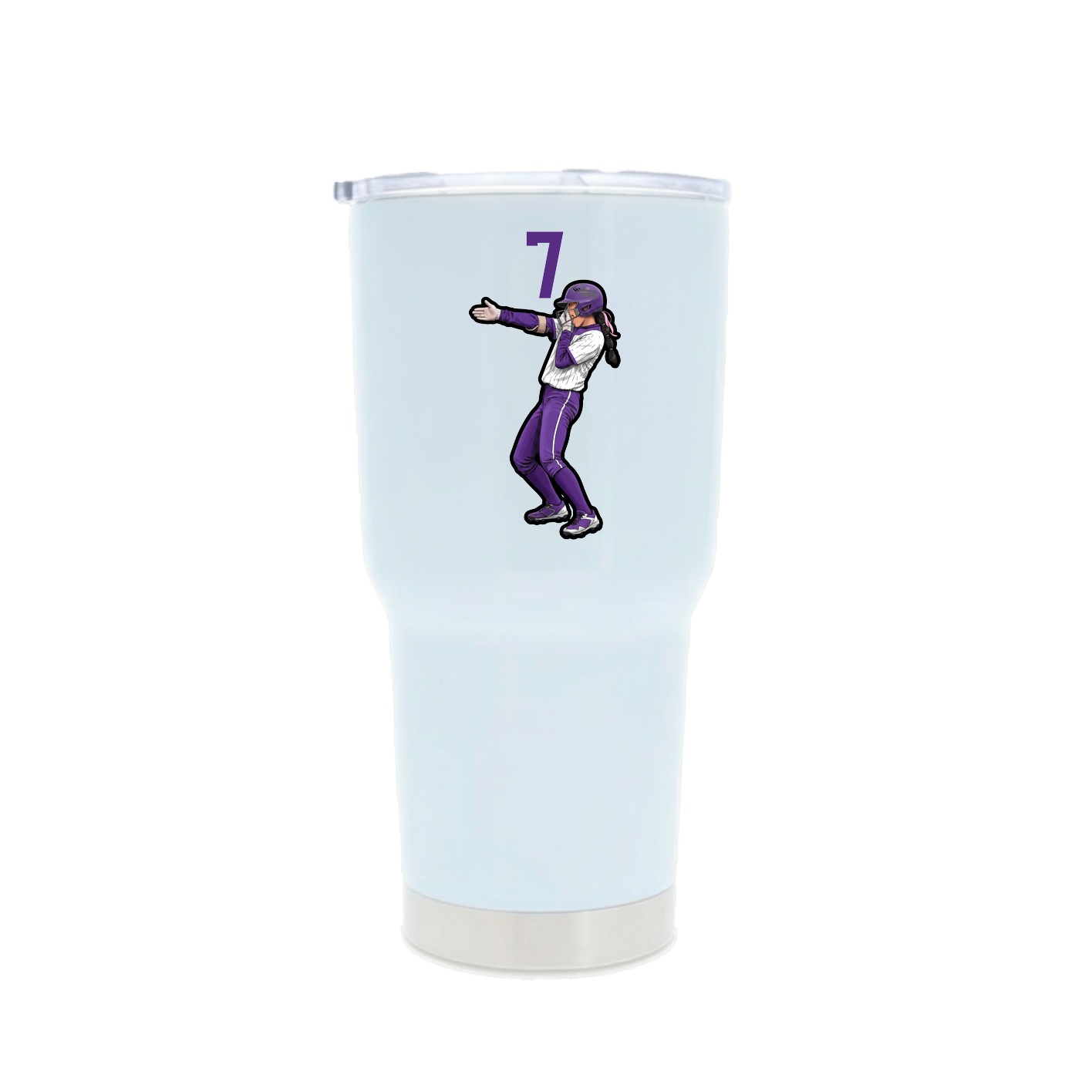 30oz Stainless Steel Tumbler — Number Top in White