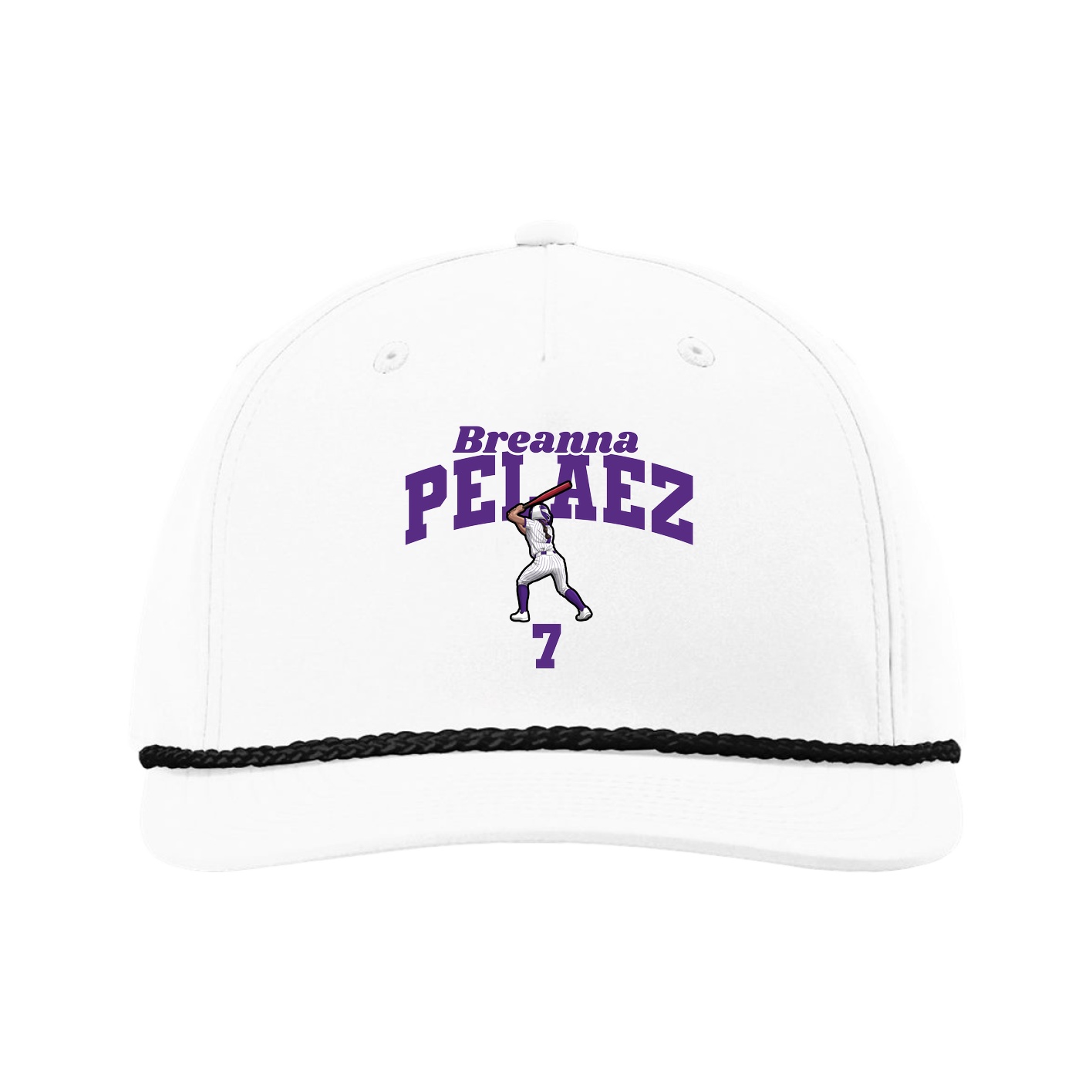 Five-Panel Classic Rope Cap — Signature Arch in White
