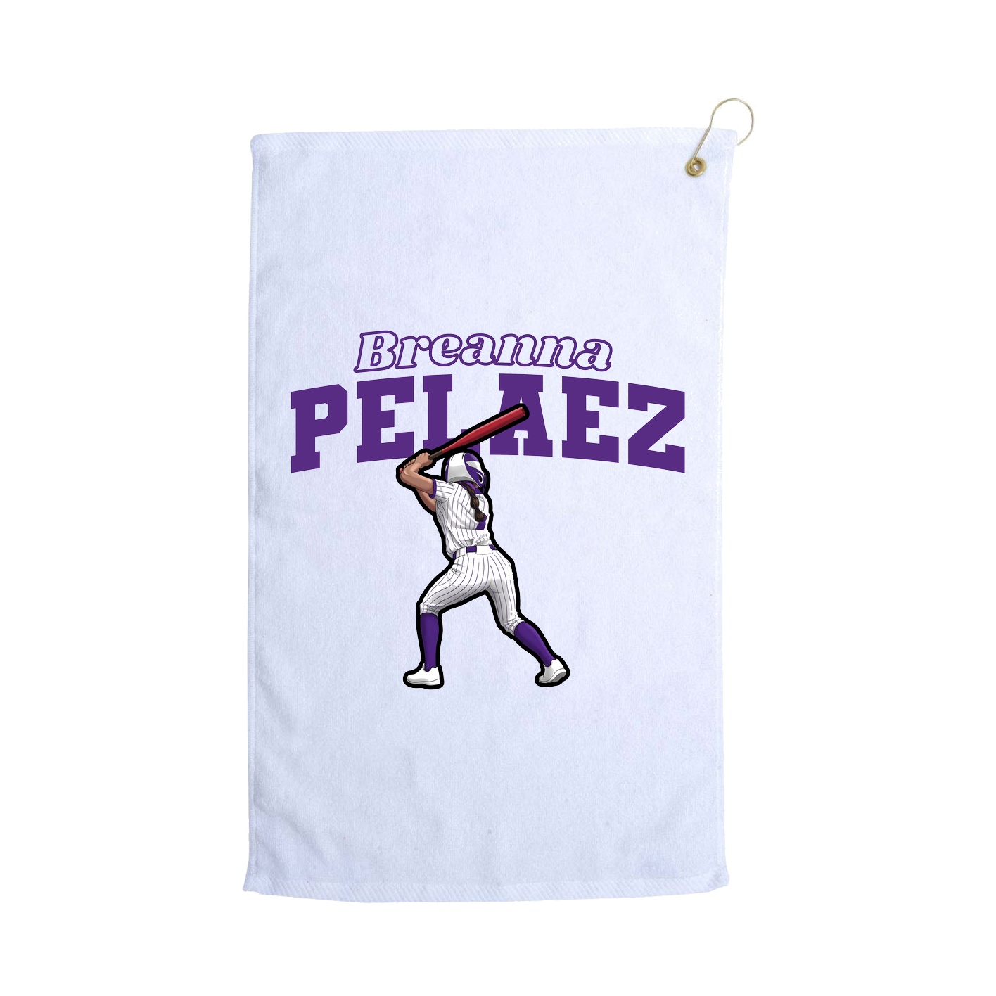 Golf Towel — Name Arch in White