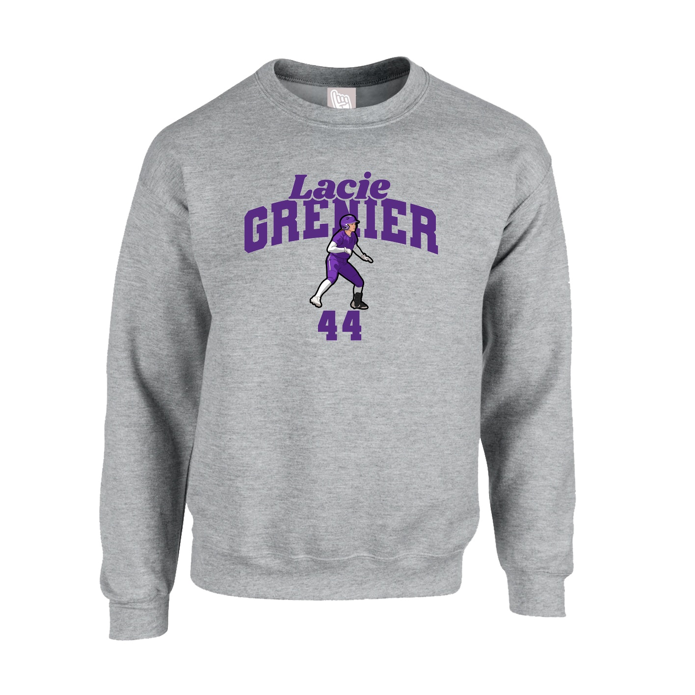 Fleece Crew — Signature Arch in Grey