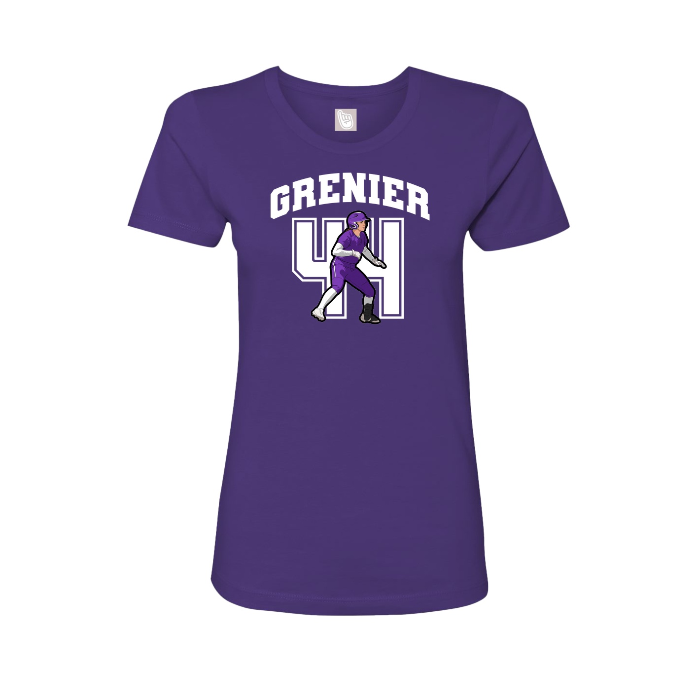 Fitted Women's Tee — Number in Purple