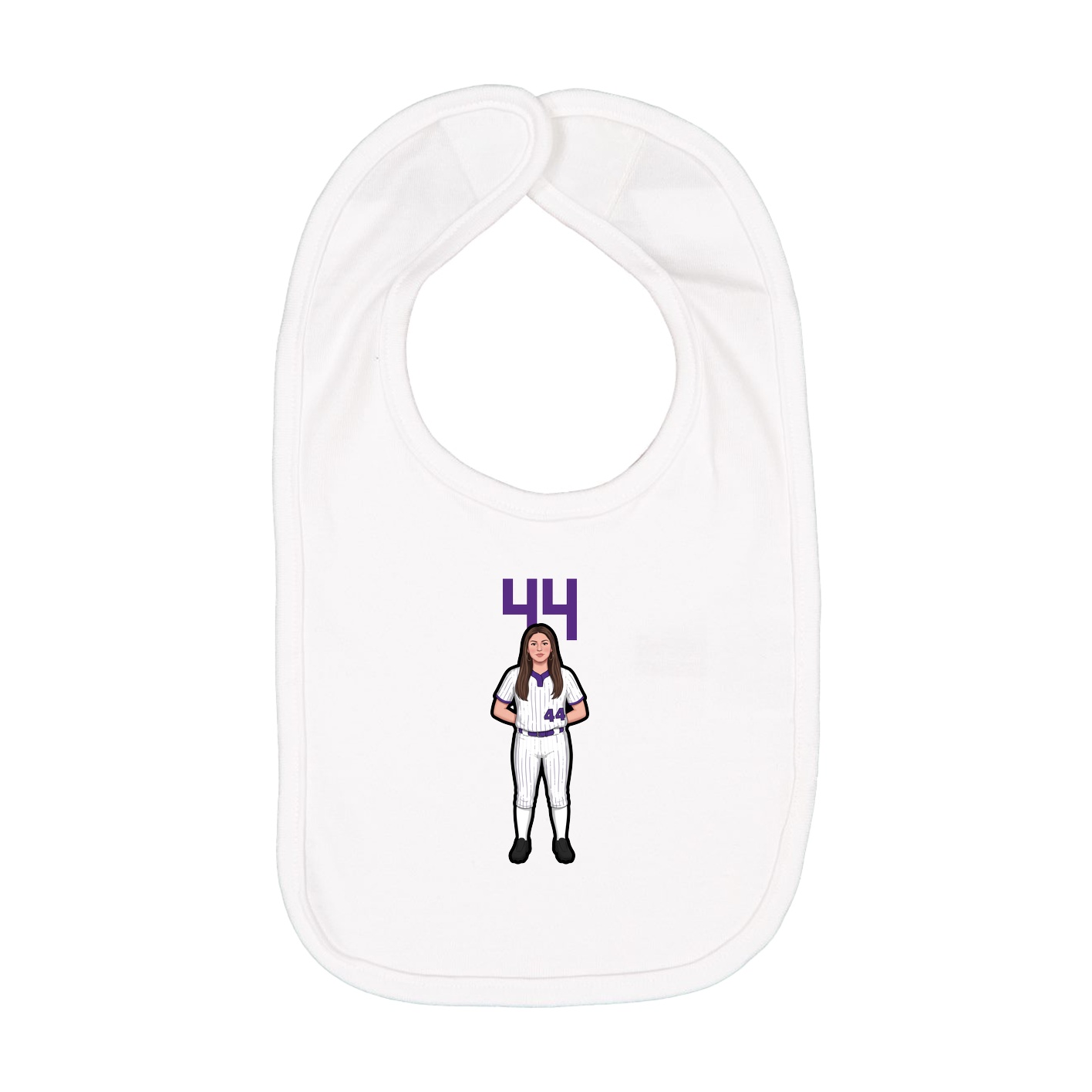 Infant Bib — Number Top in White