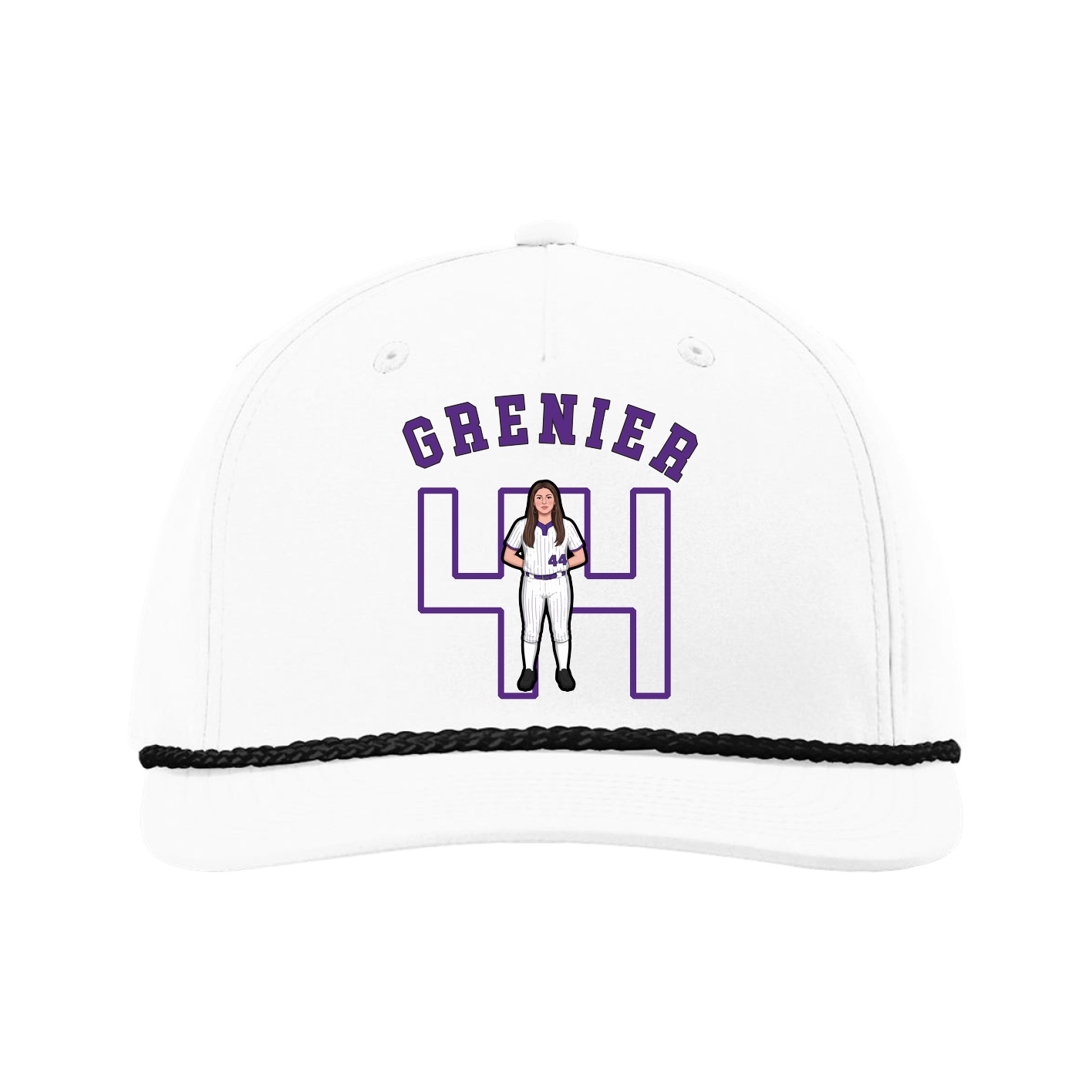 Five-Panel Classic Rope Cap — Shirsey Arch in White