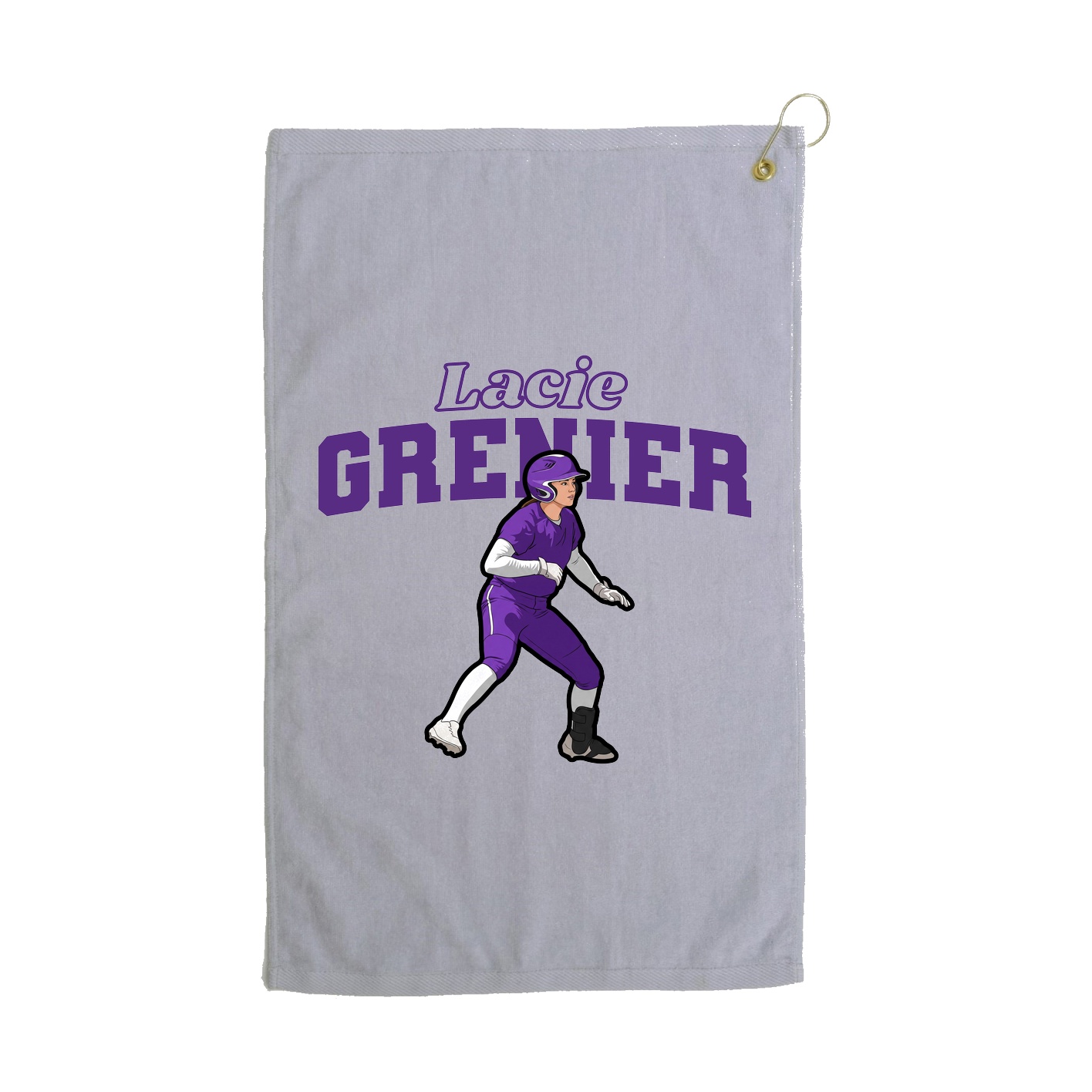Golf Towel — Name Arch in Grey