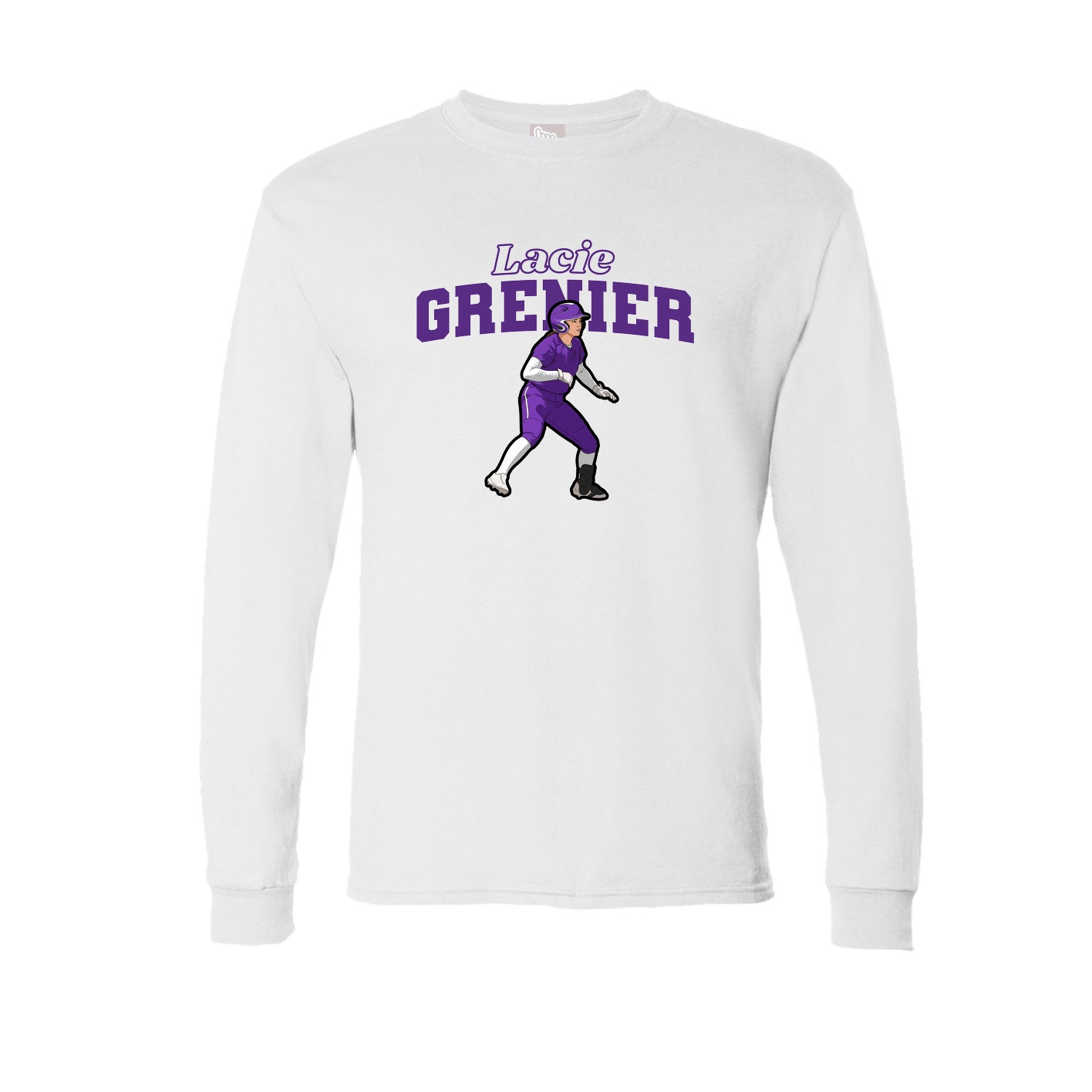Long Sleeve Tee — Name Arch in White