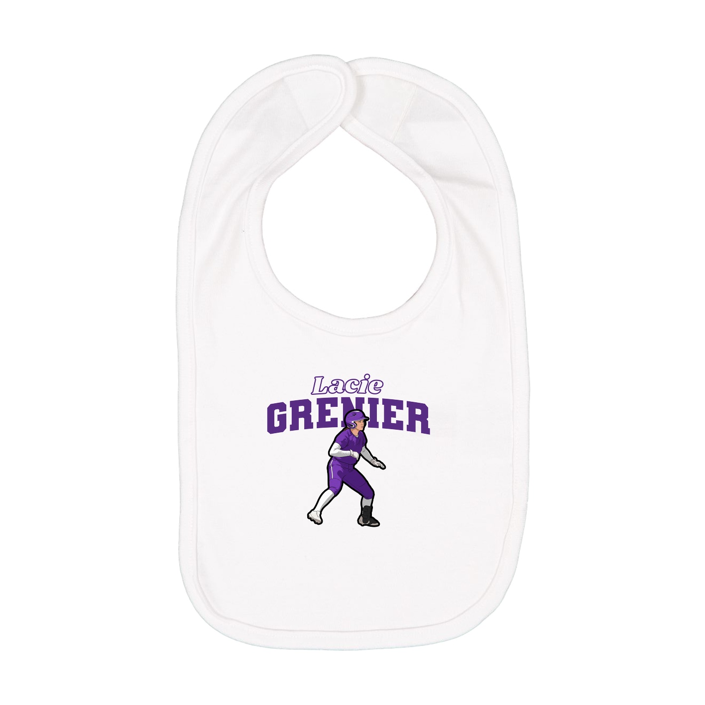 Infant Bib — Name Arch in White