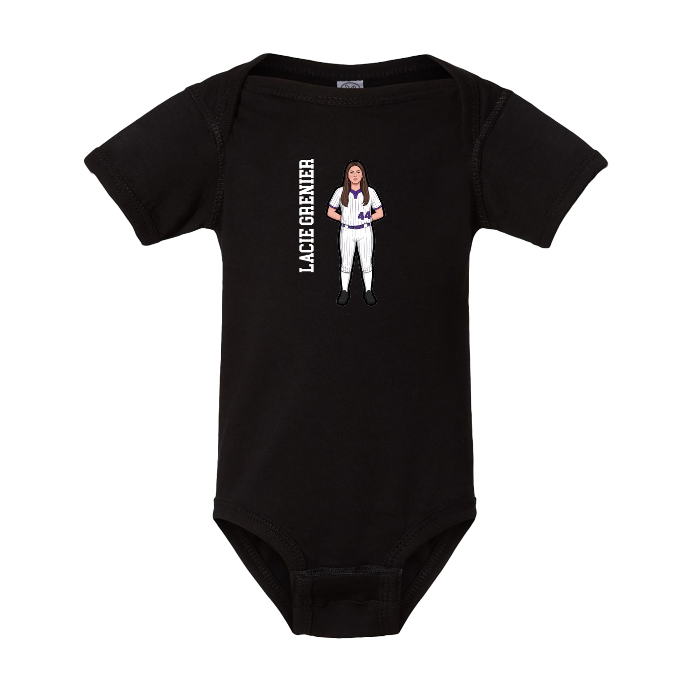 Baby Onesie — Name Vertical in Black