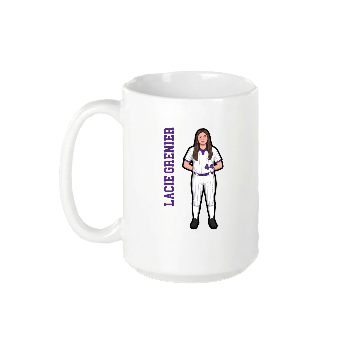 15oz Coffee Mug — Name Vertical in White