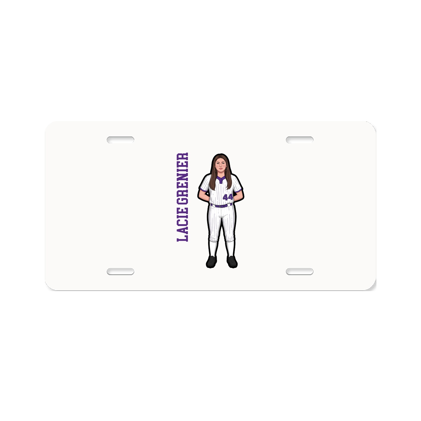 License Plate — Name Vertical in Classic