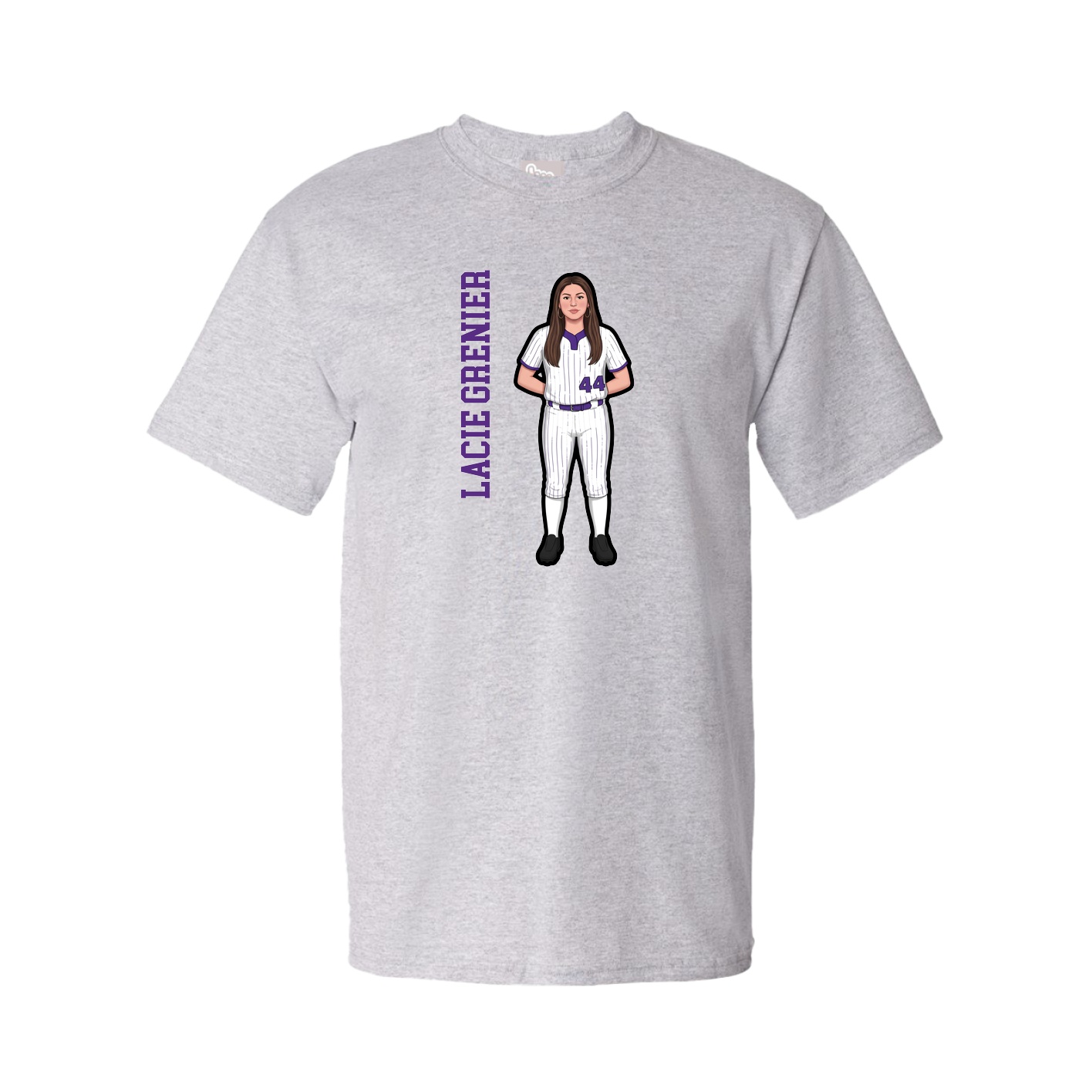 Tee — Name Vertical in Grey