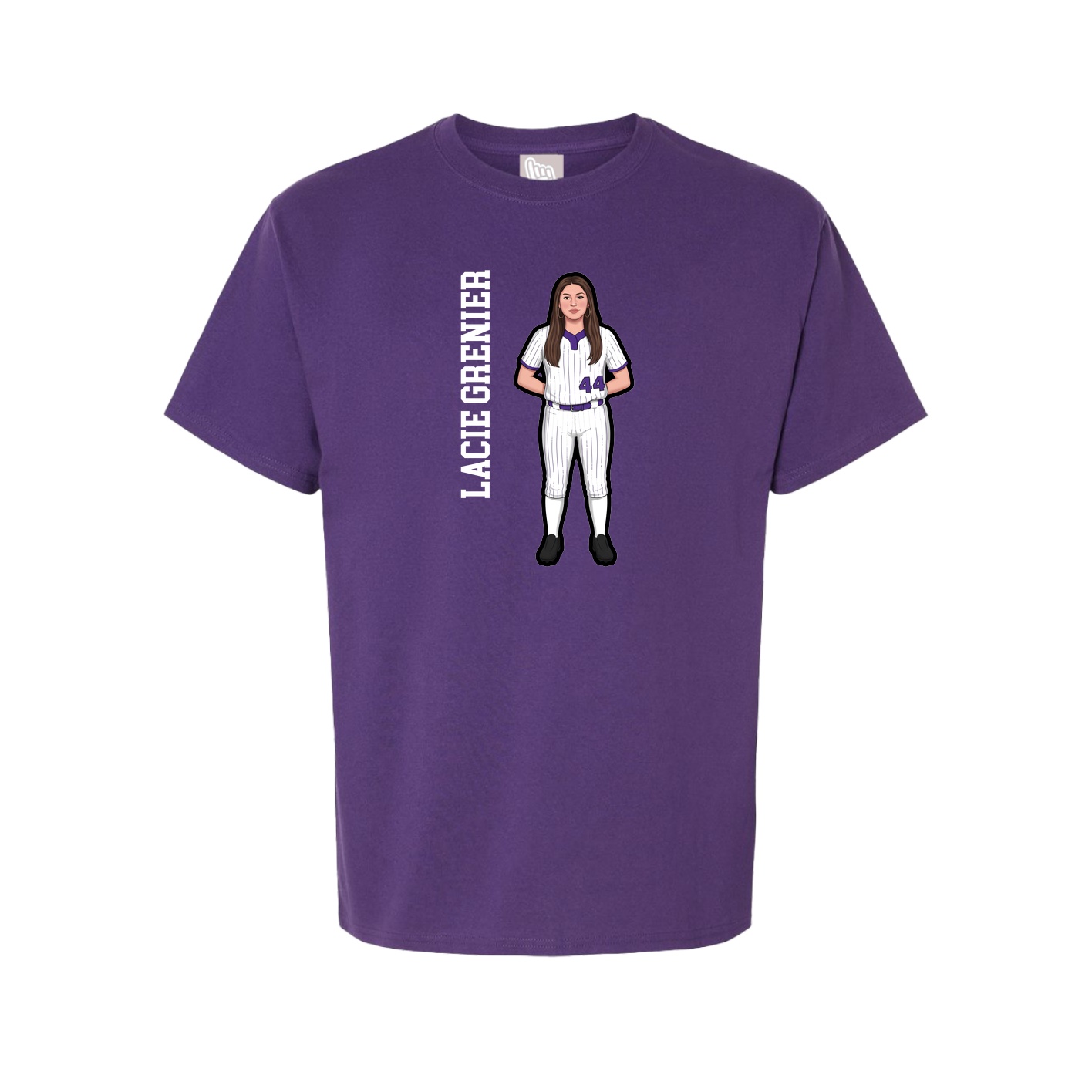 Youth Tee — Name Vertical in Purple