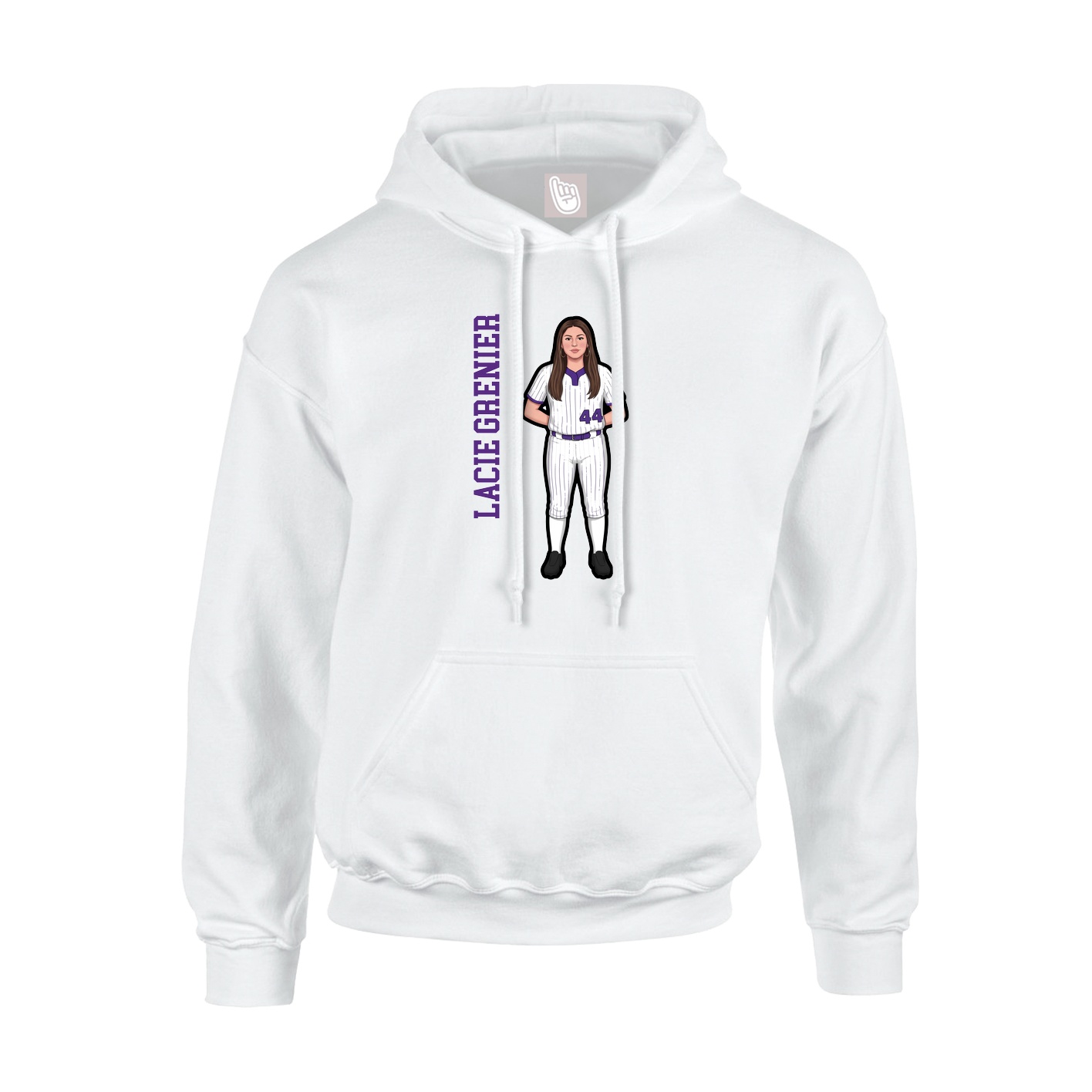 Youth Hoodie — Name Vertical in White