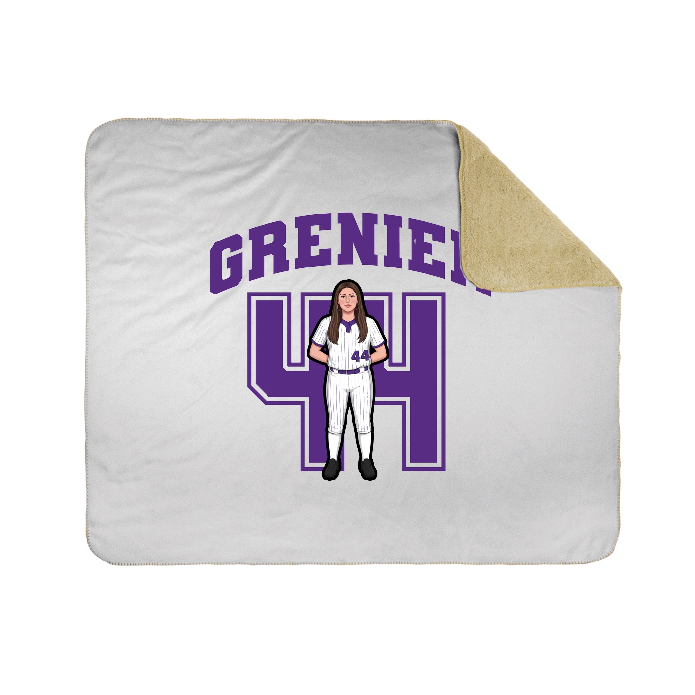 Throw Blanket — Number in White