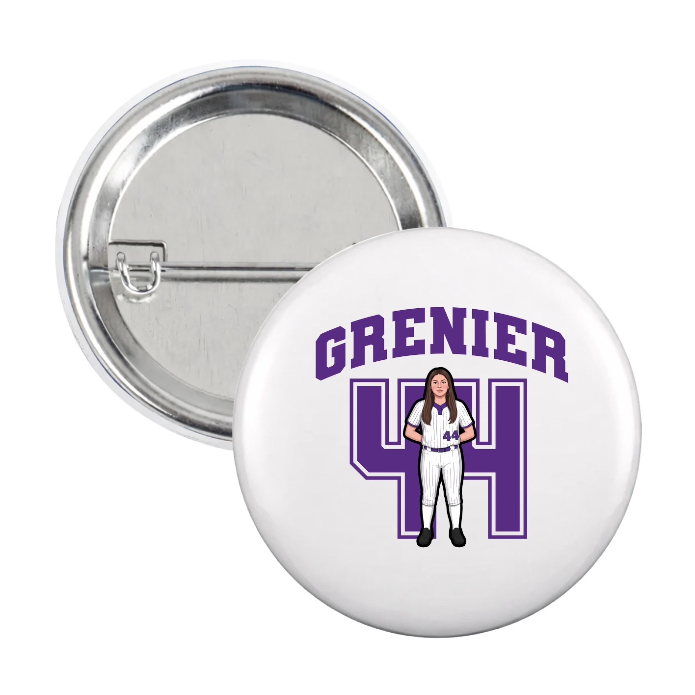 Game Day Button — Number in White