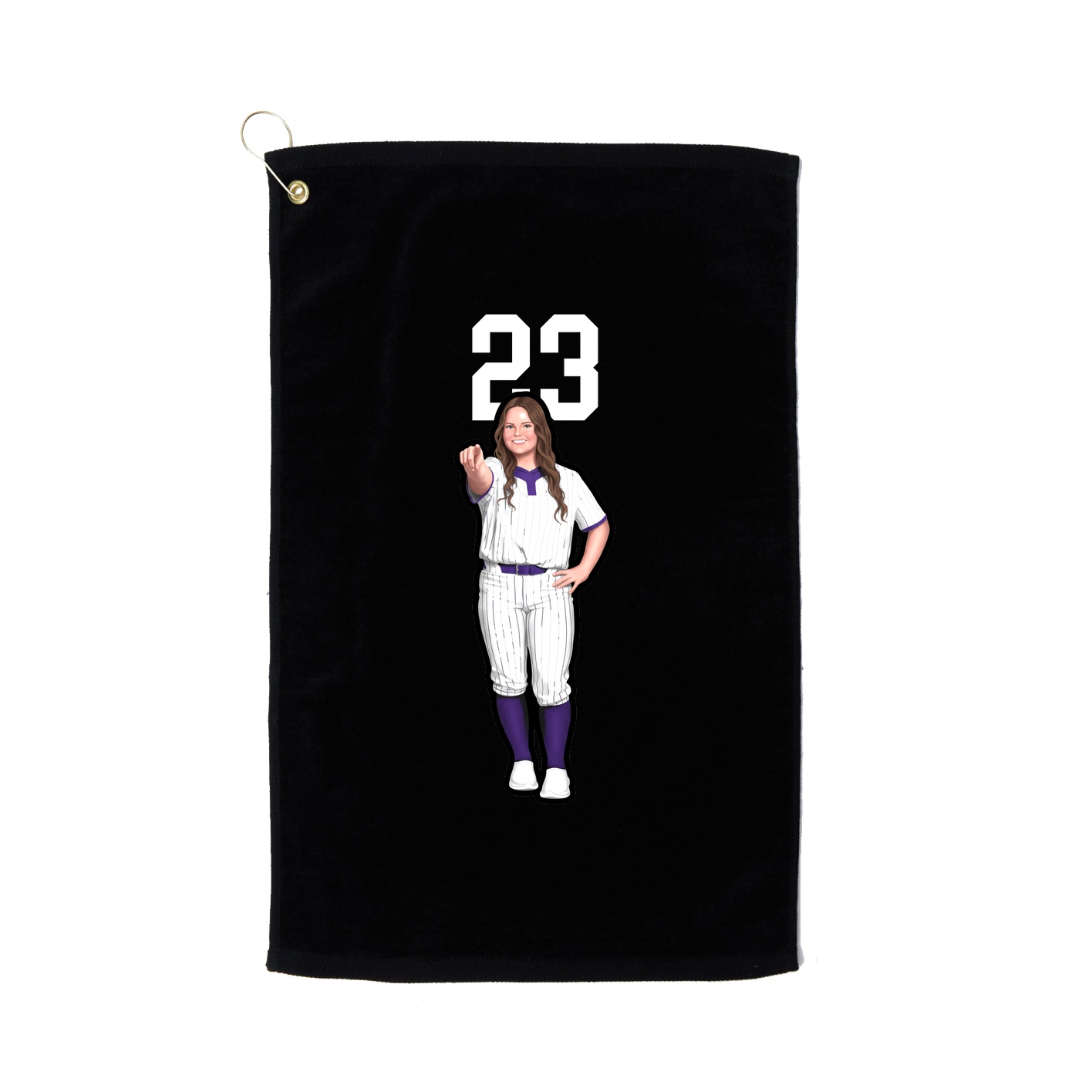 Golf Towel — Number Top in Black