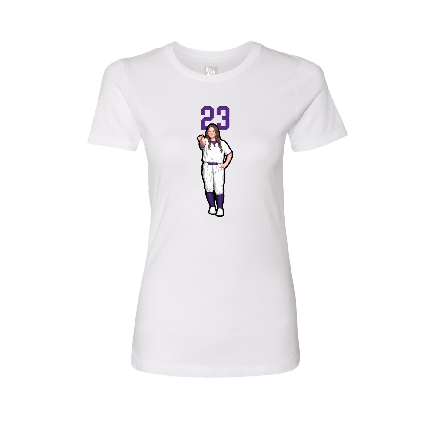 Fitted Women's Tee — Number Top in White