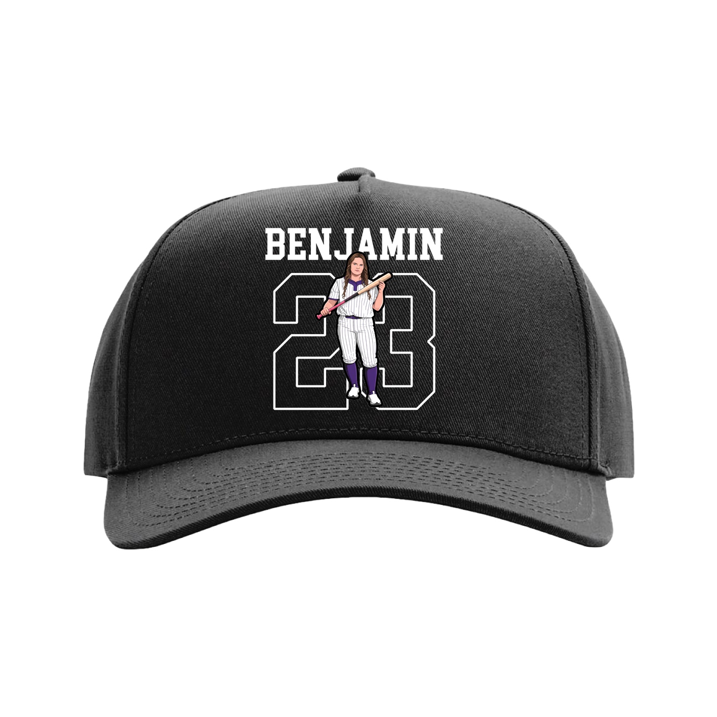 Full Fabric Five-Panel Champ Cap — Shirsey in Black