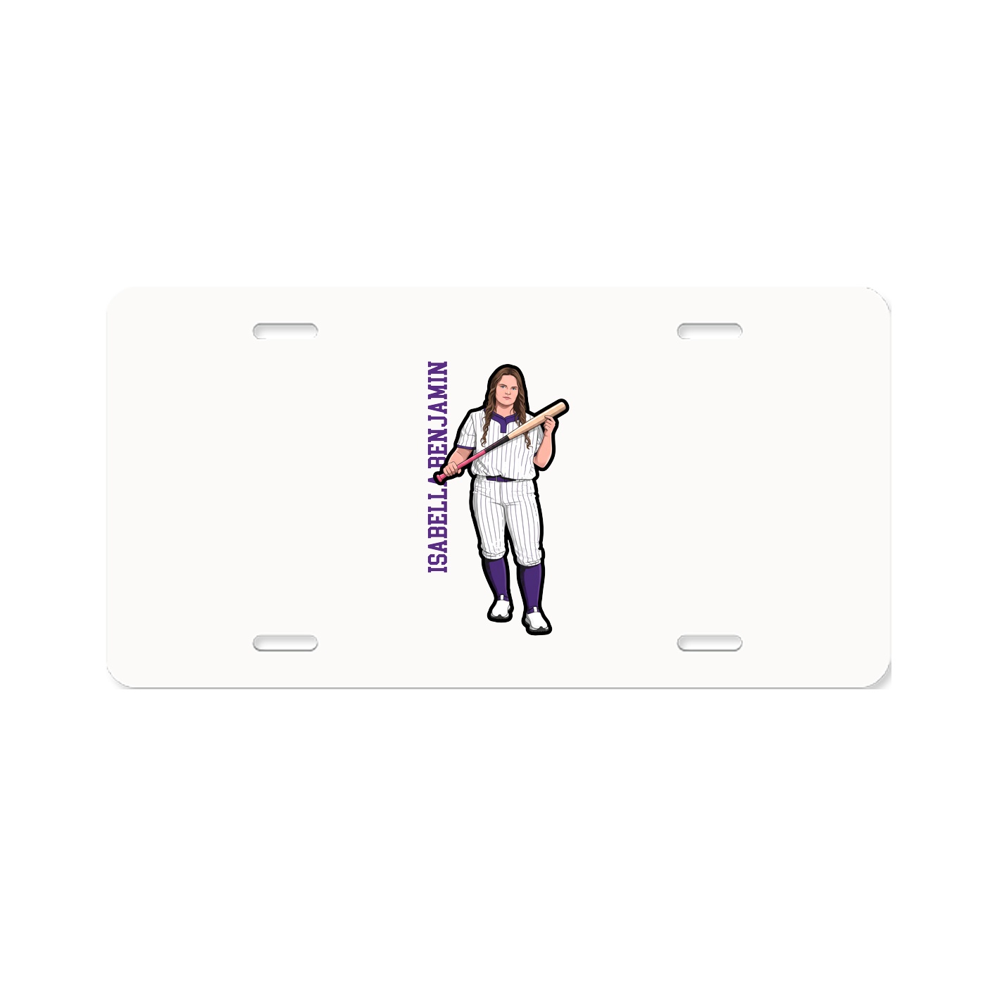 License Plate — Name Vertical in Classic