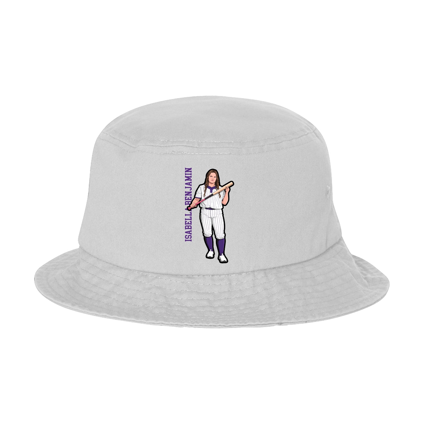 Bucket Cap — Name Vertical in White