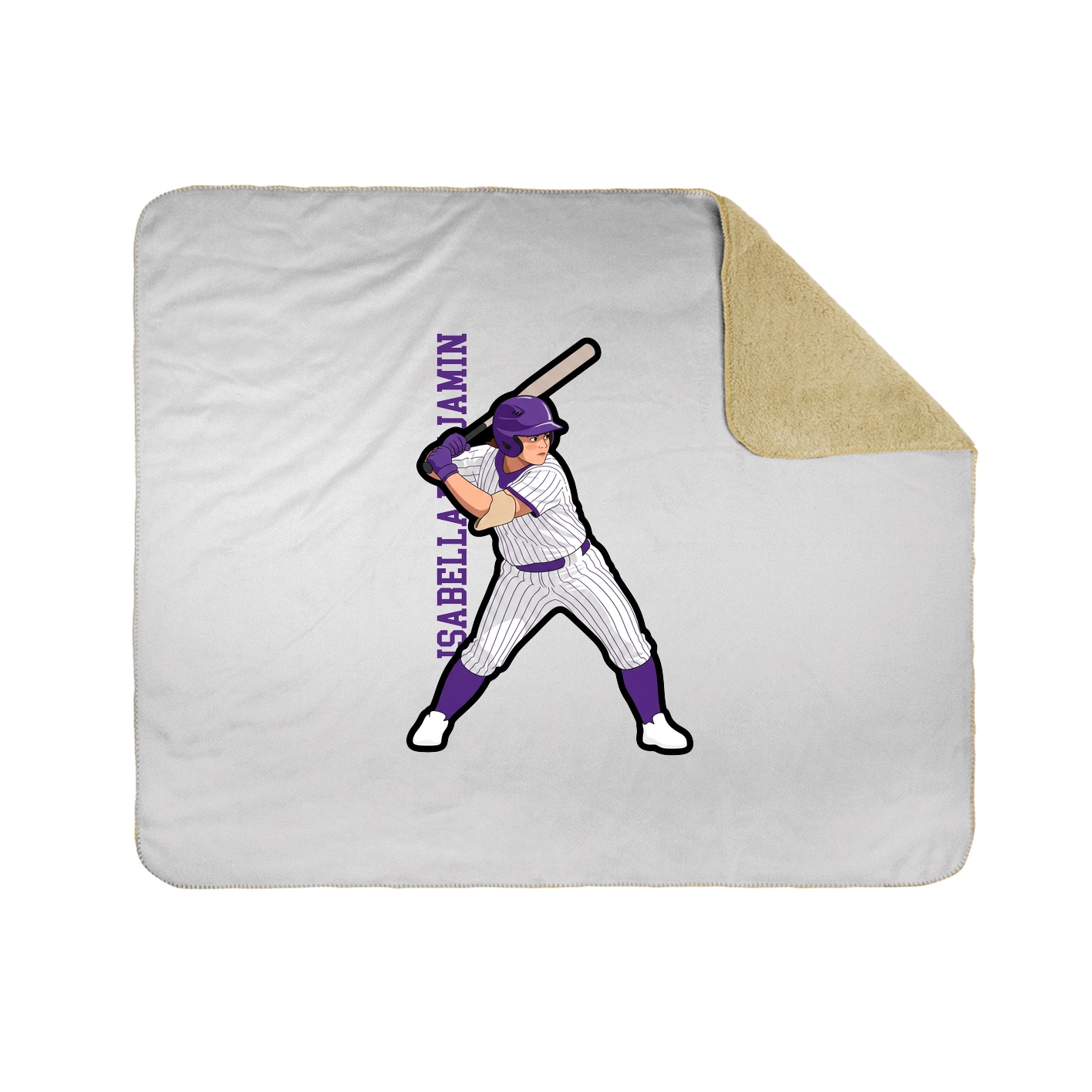 Throw Blanket — Name Vertical in White